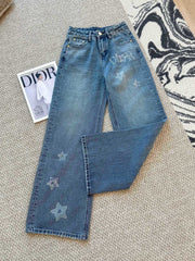 CD 25 Diamond Letter Jeans Blue Cotton