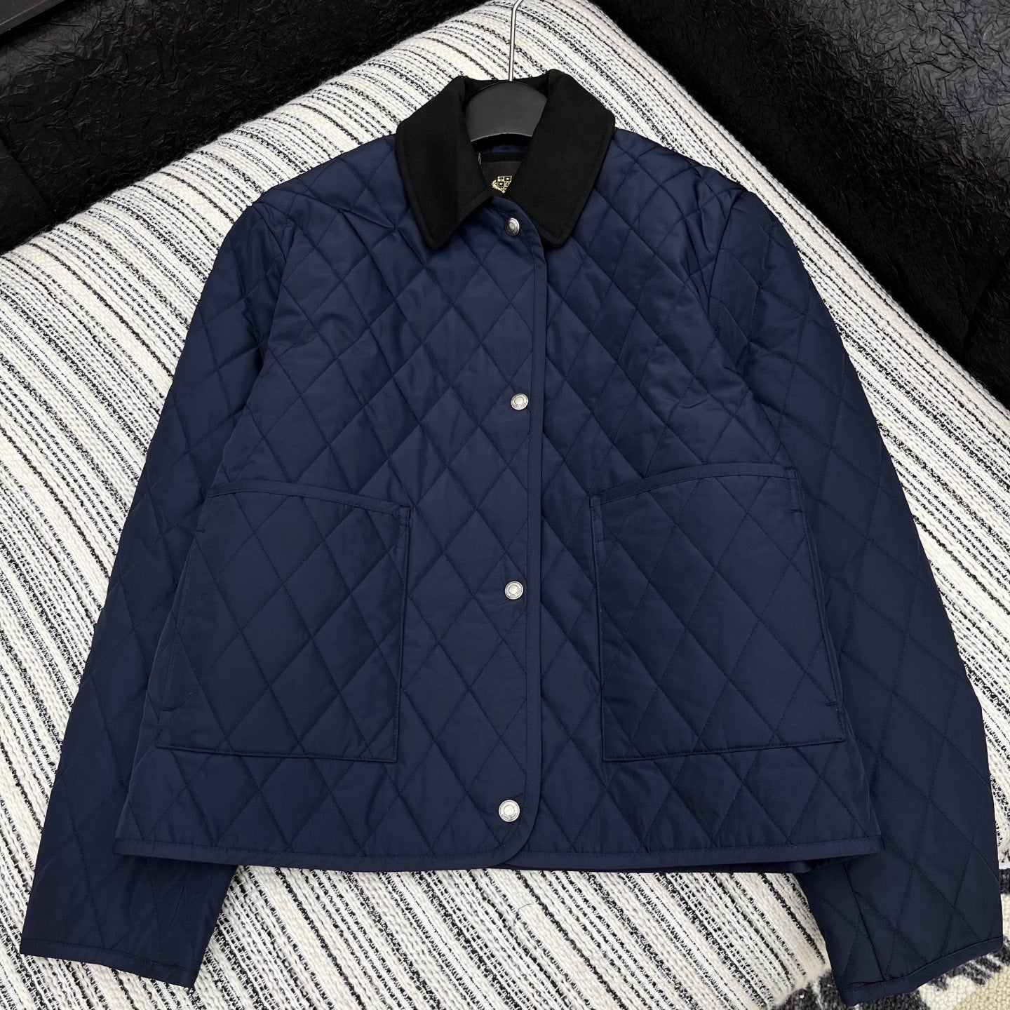 LP 25 Quilted Jacket Navy Blue Polyester Down 313374