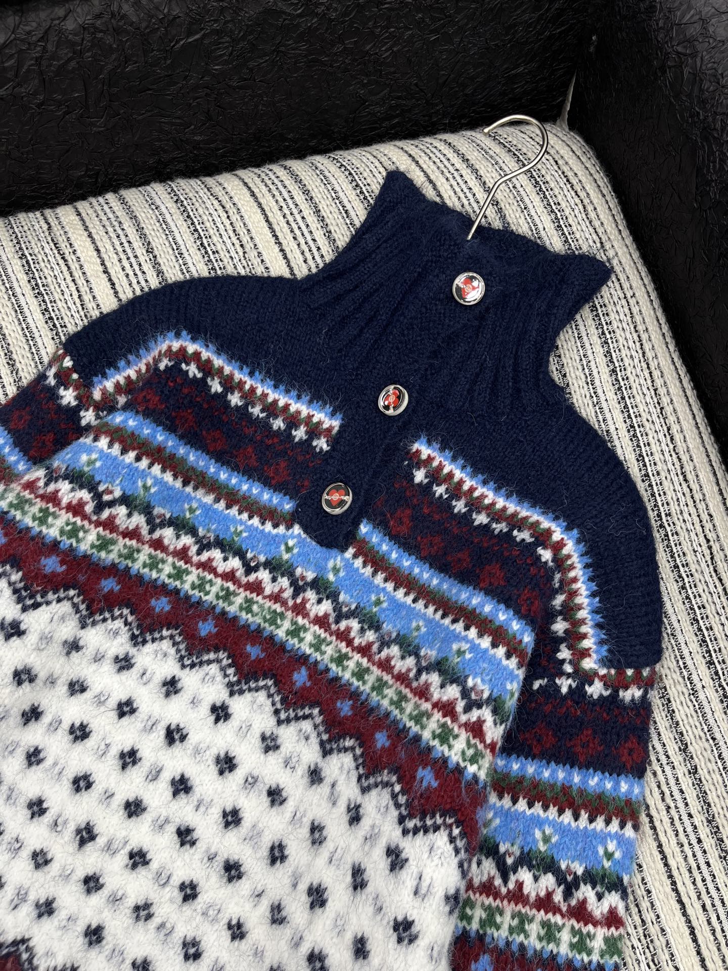 CC 2025 Sweater Navy Blue mix White Wool 325883