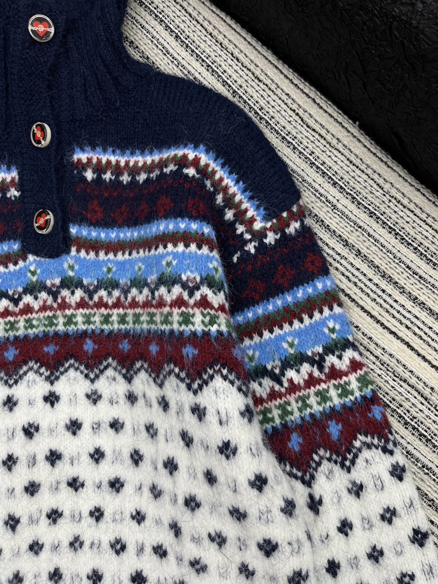 CC 2025 Sweater Navy Blue mix White Wool 325883