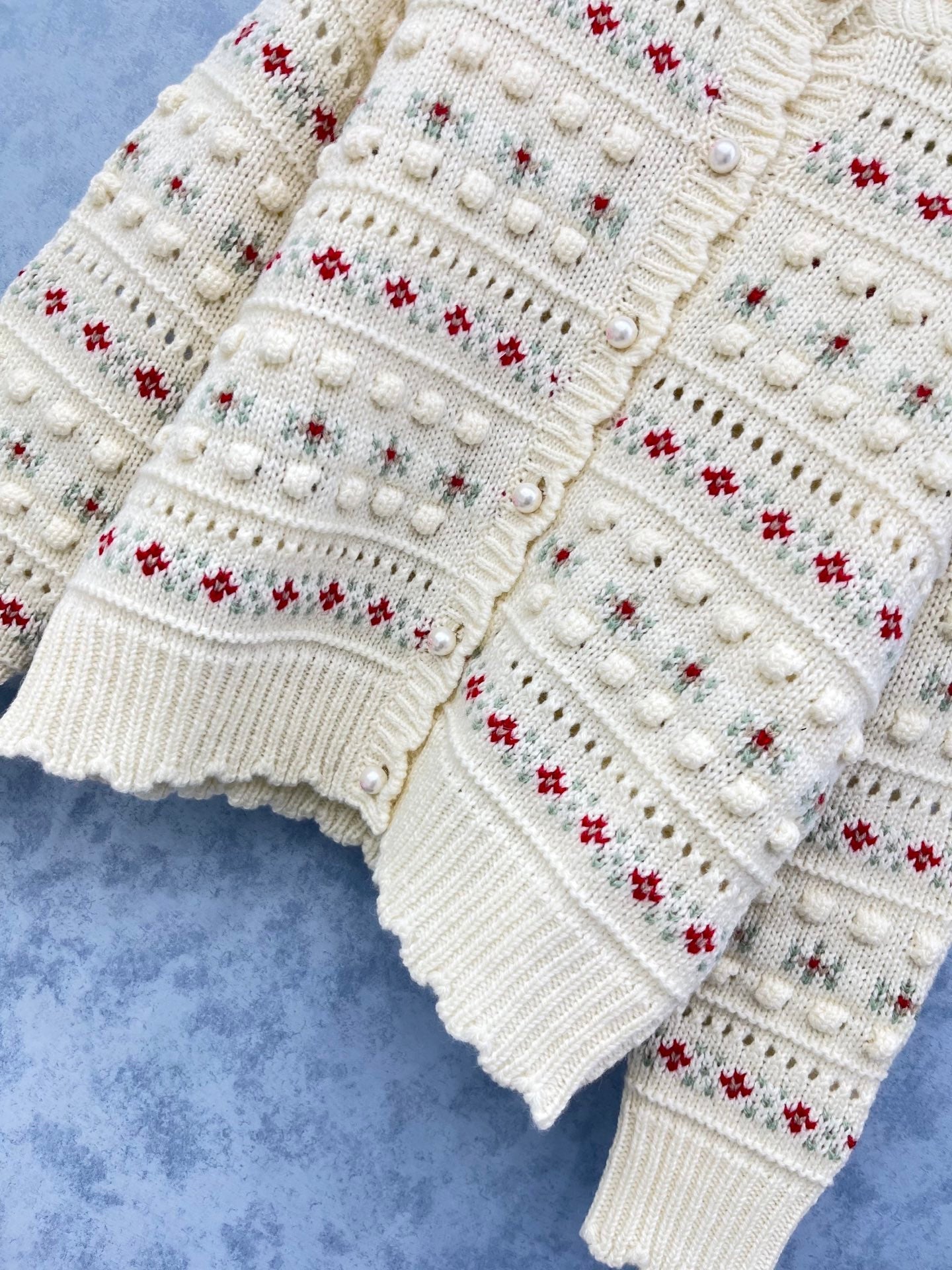 CC 2025 Jacket With Pearl Button Cream mix Colors Wool 325857