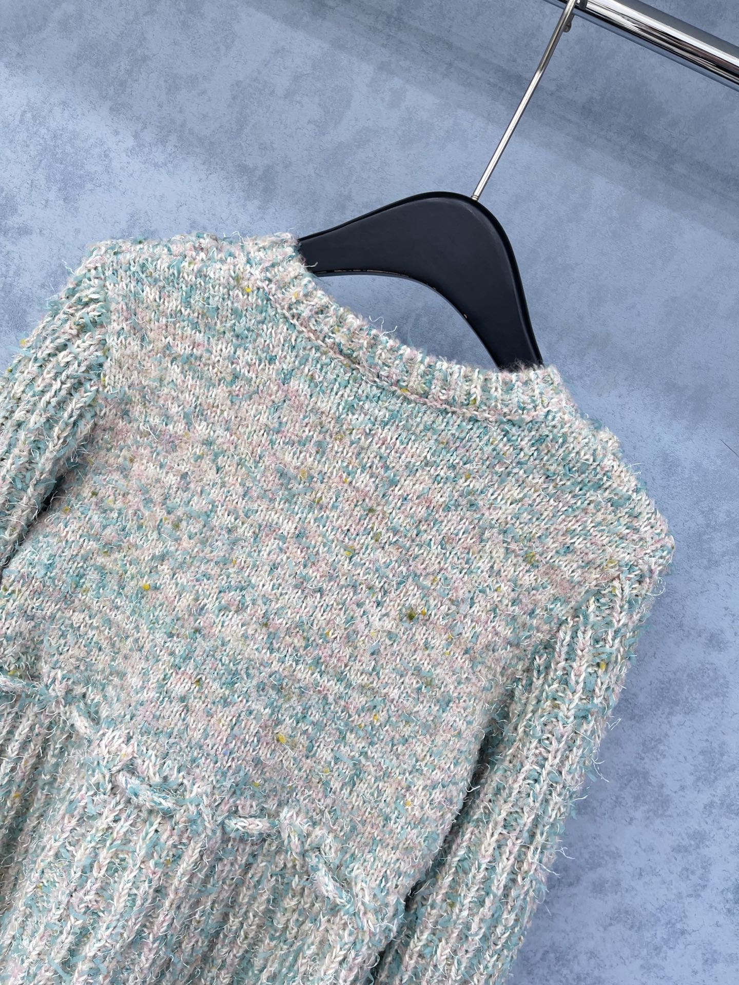 CC 2025 Jacket With Drawstring Waist Blue Pink Wool 325853