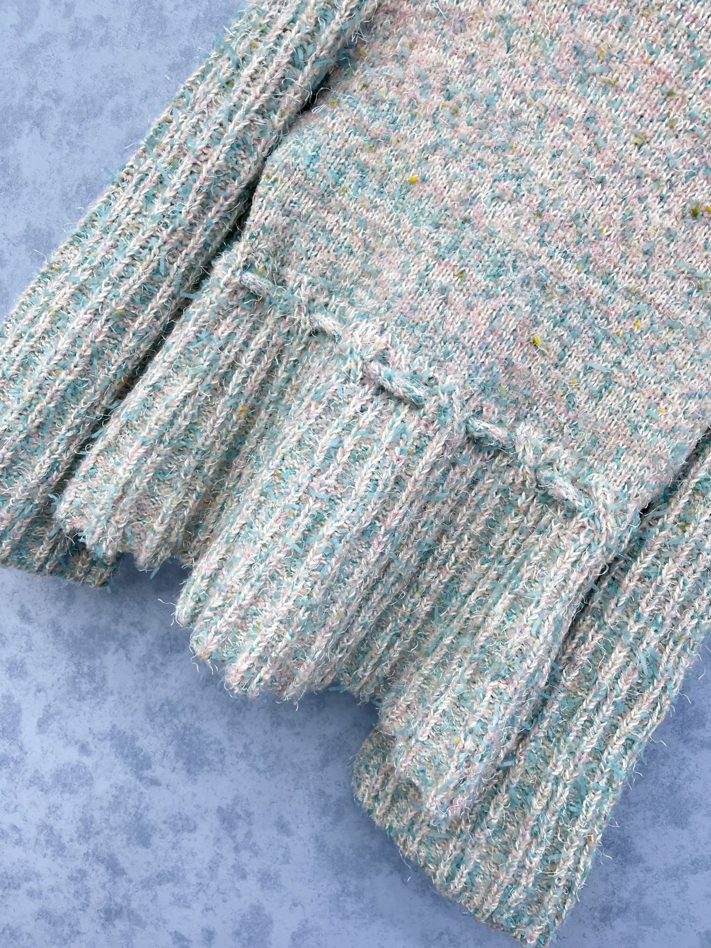 CC 2025 Jacket With Drawstring Waist Blue Pink Wool 325853