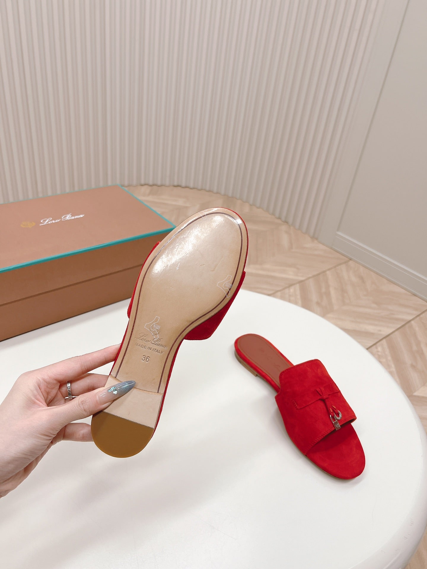 LP SUMMER CHARMS SANDALS IN CHERRY SUEDE