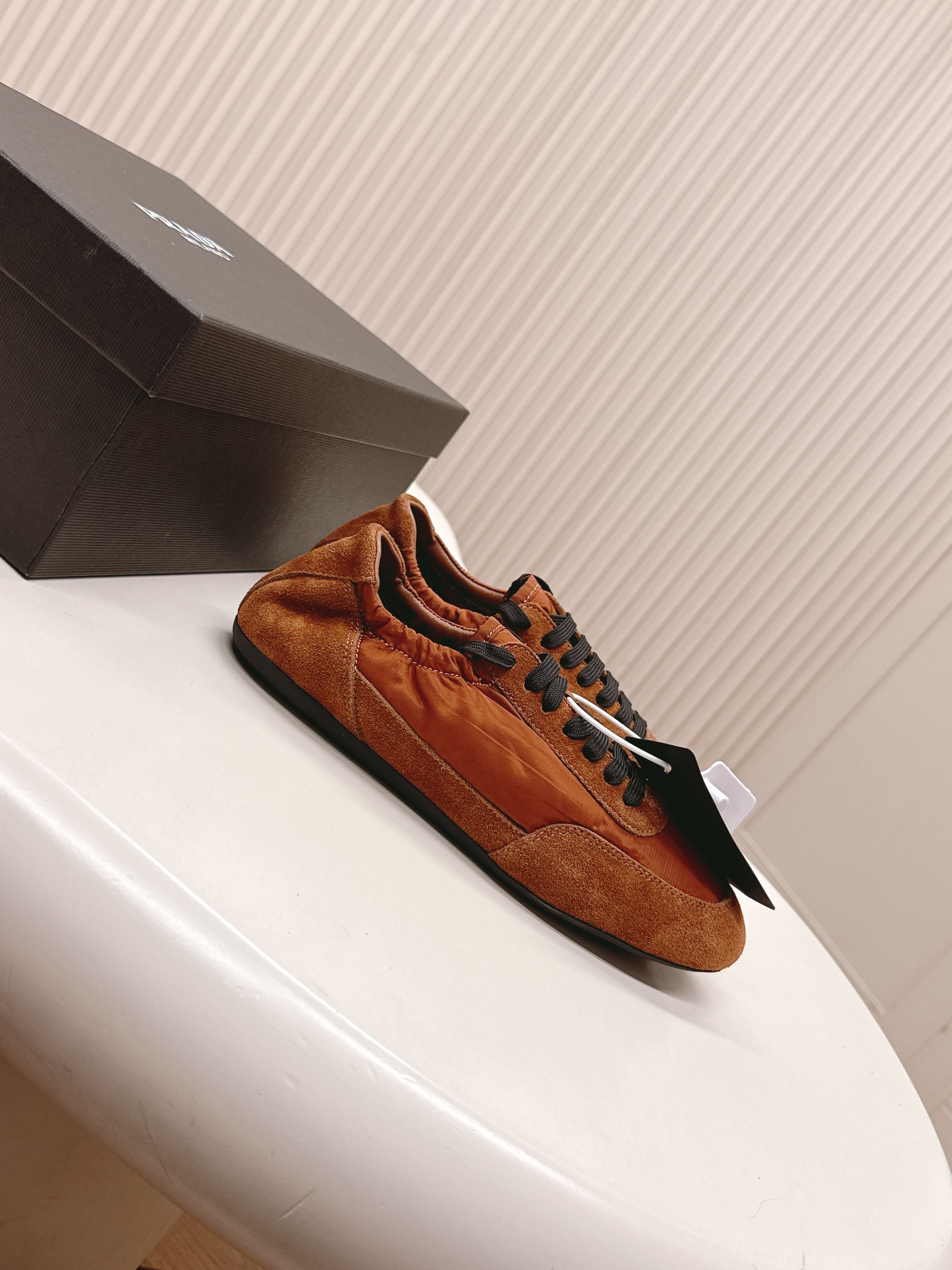 PRA 26S Sneaker Camel Brown Suede Canvas 600605