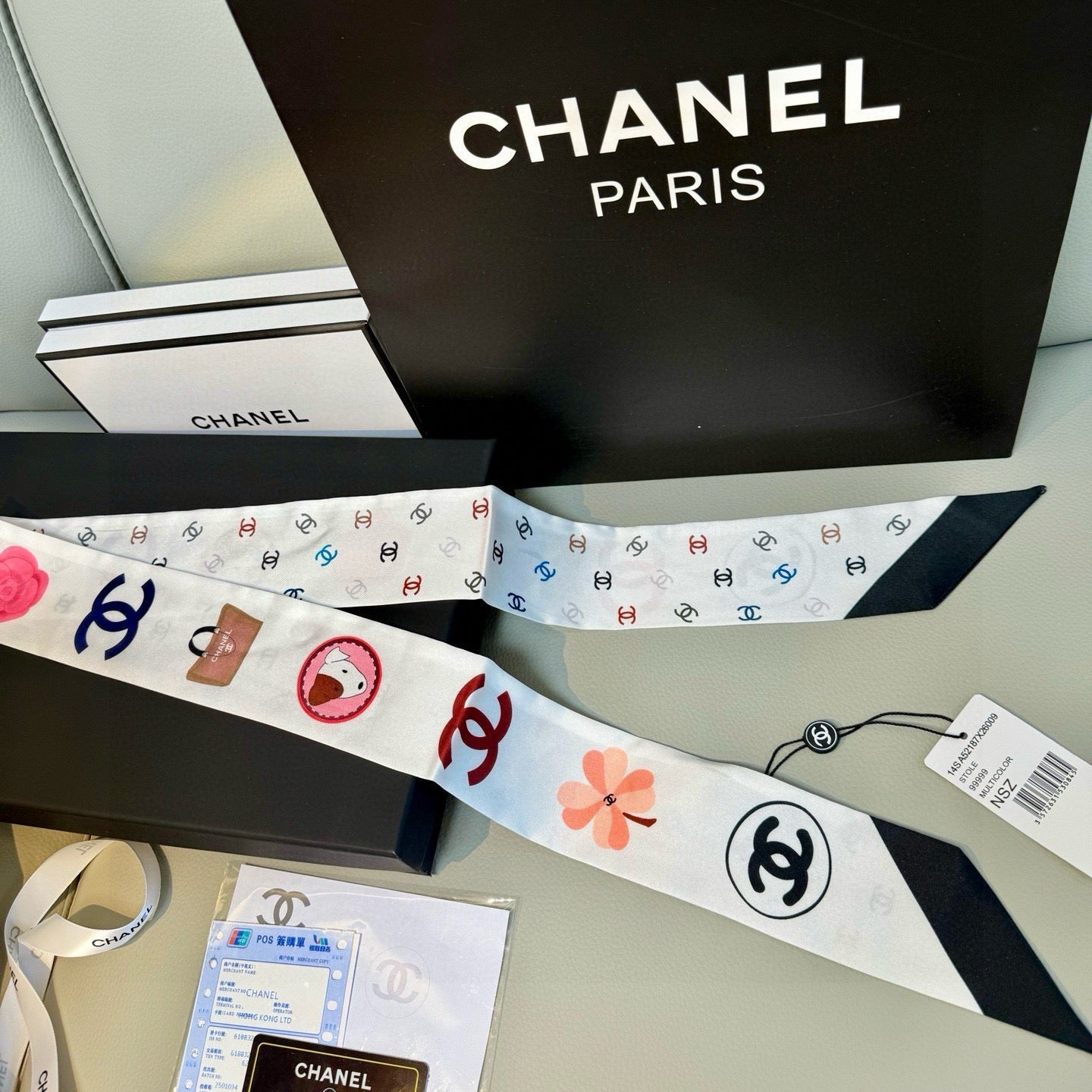 CC  Twilly Mini Star 120cm White Mulberry Silk 943501