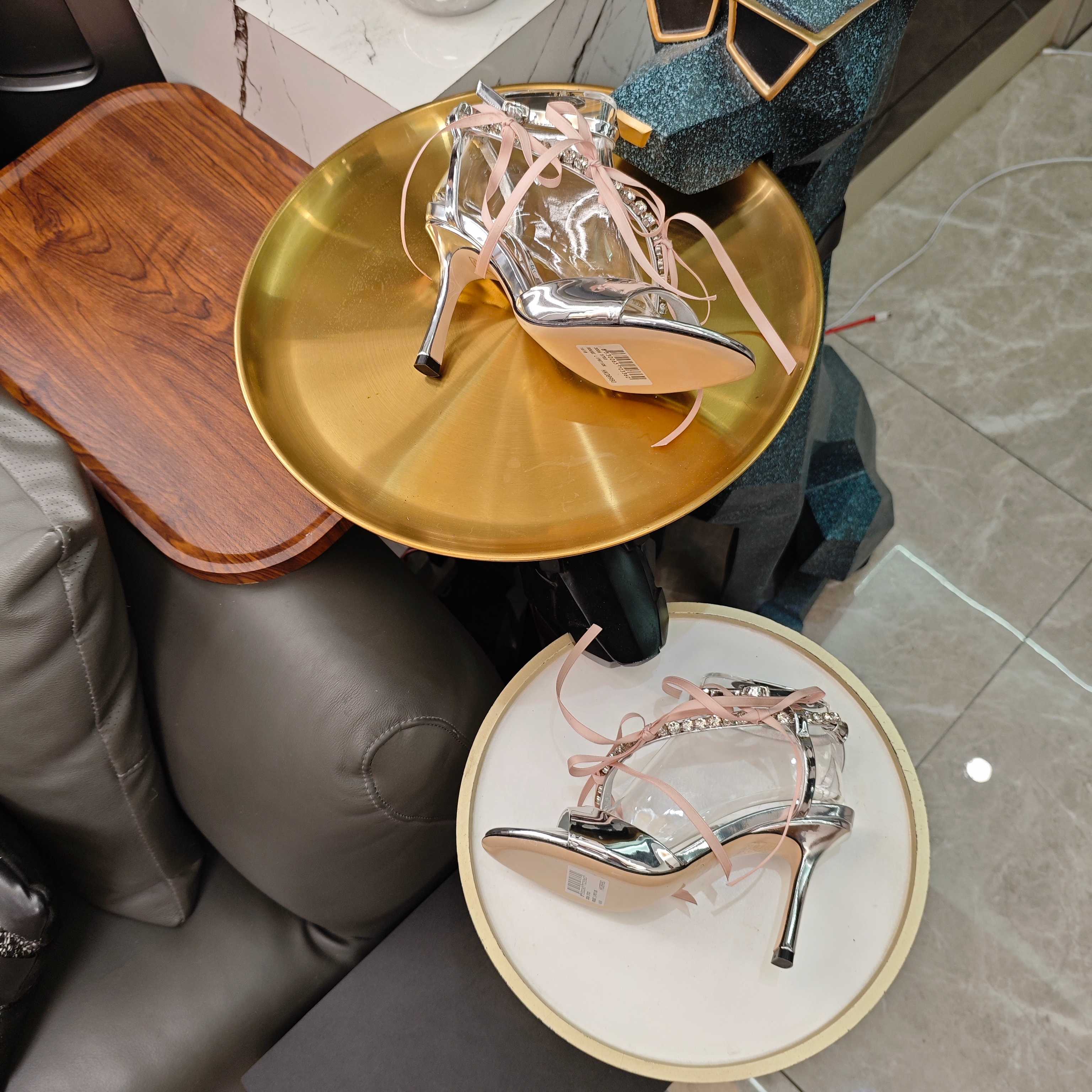 Jimmy 26s High Heeled Sandals 100 Sliver Lambskin 596326