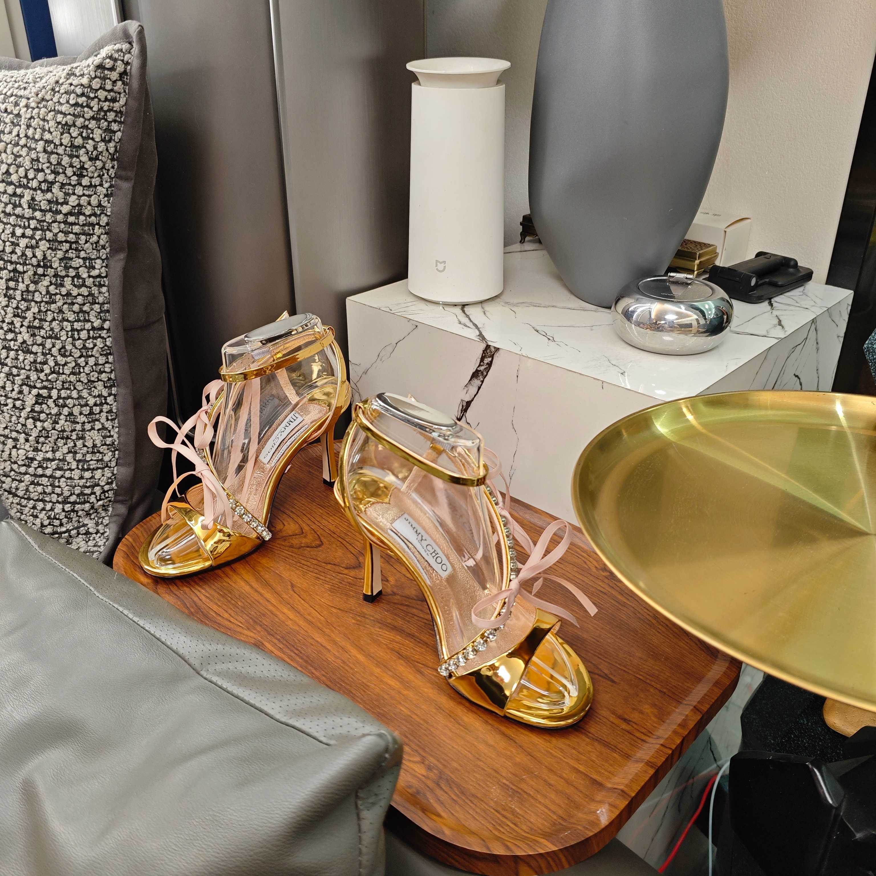 Jimmy 26s High Heeled Sandals 100 Gold Lambskin 596327