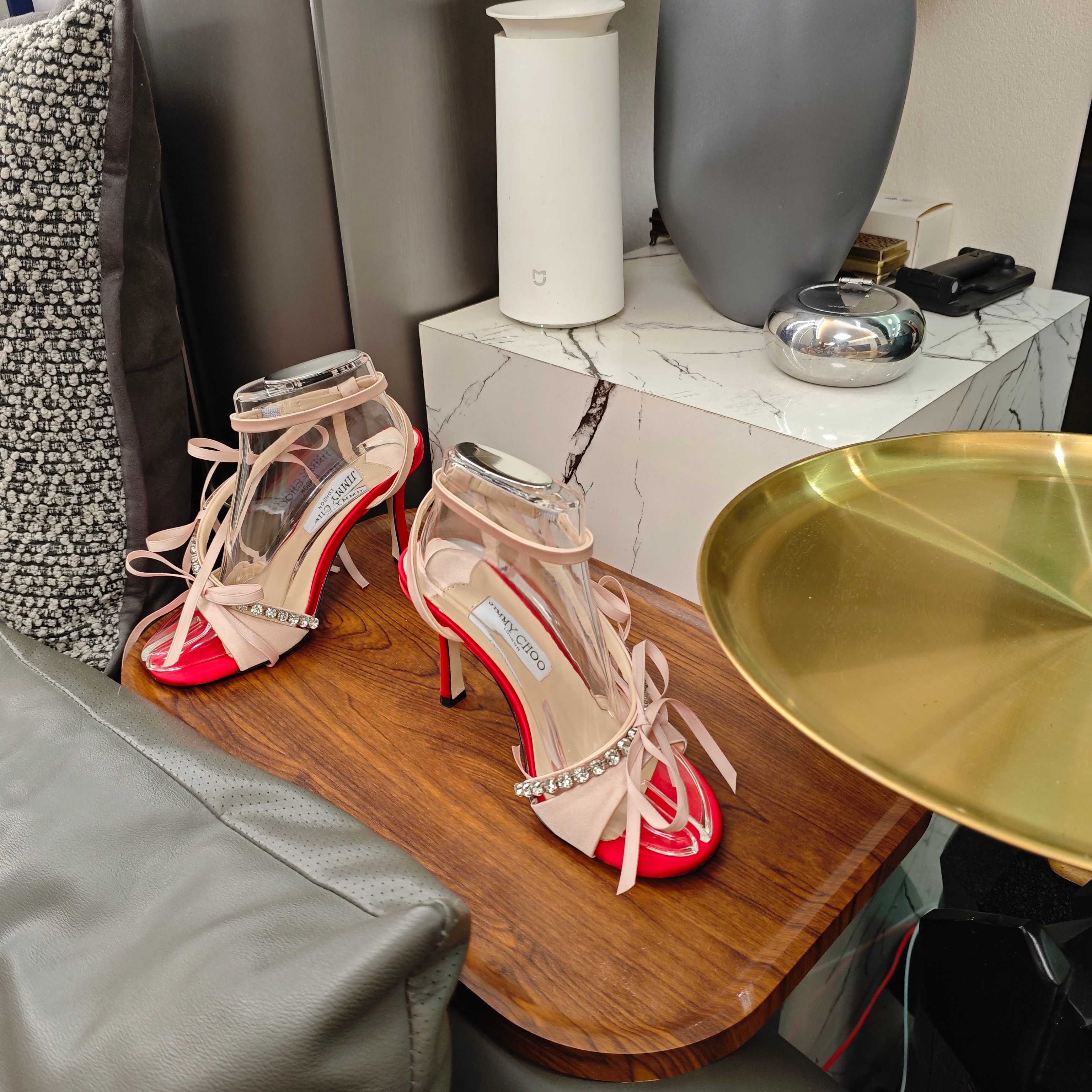 Jimmy 26s High Heeled Sandals 100 Light Pink Red Lambskin 596328