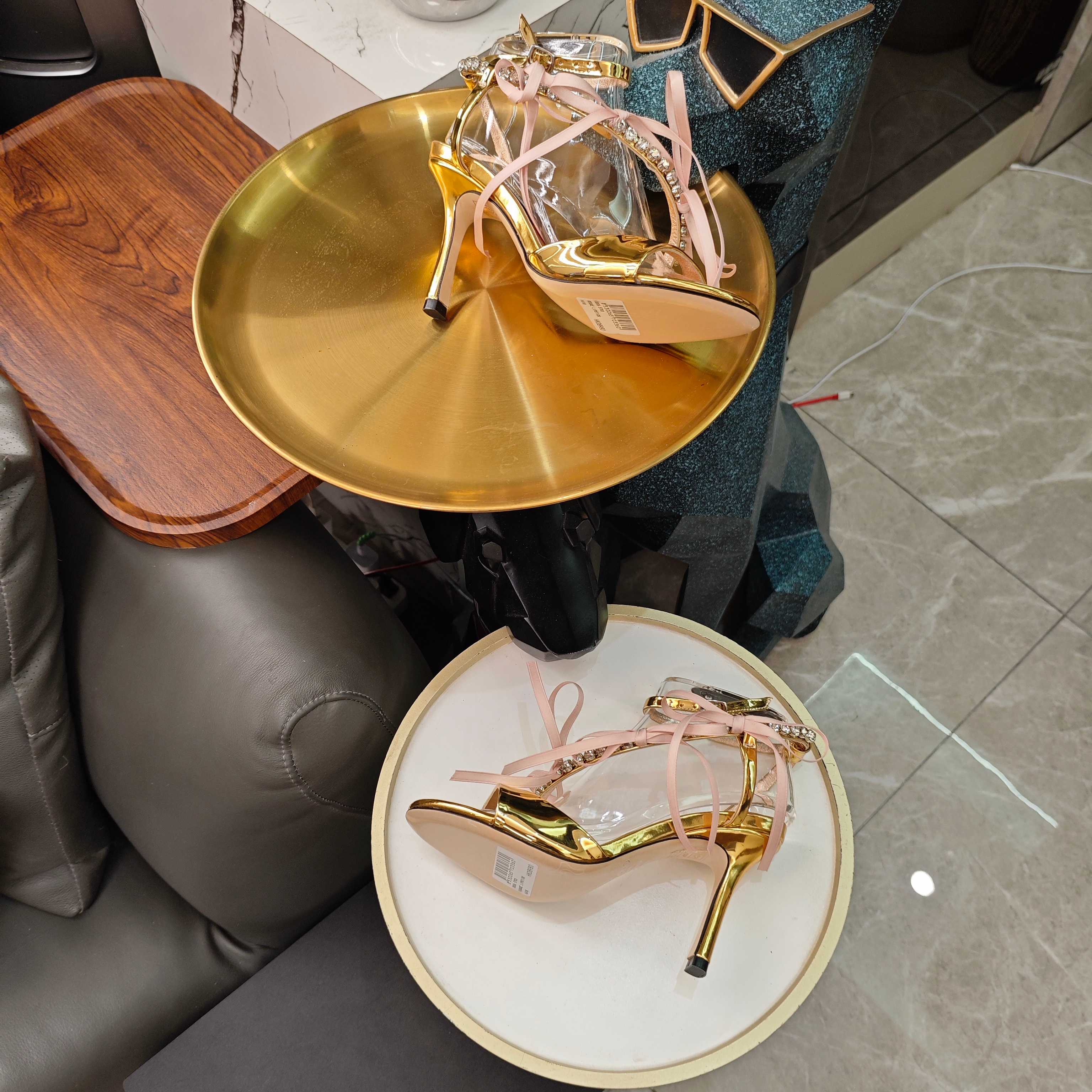 Jimmy 26s High Heeled Sandals 100 Gold Lambskin 596327