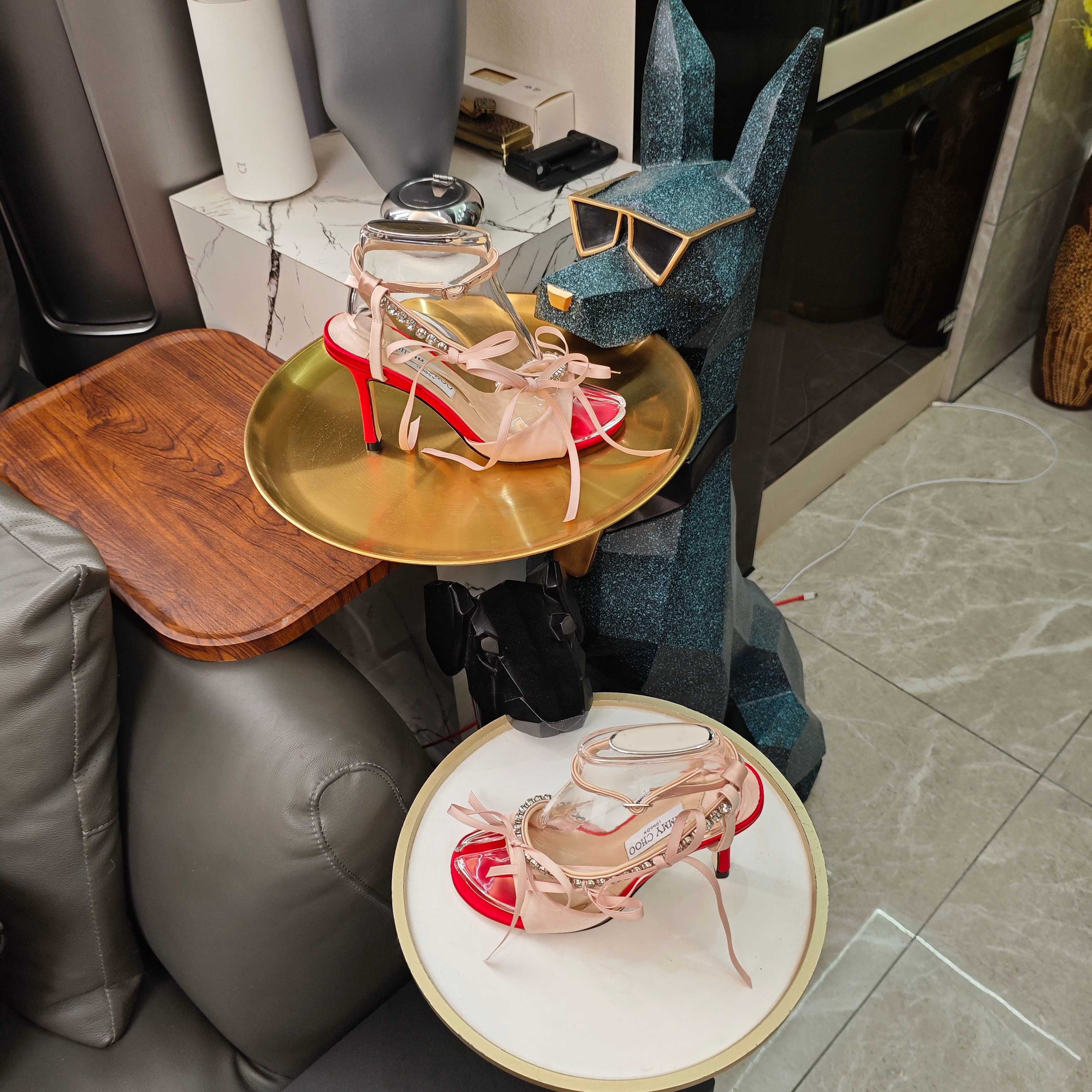 Jimmy 26s High Heeled Sandals 100 Light Pink Red Lambskin 596328