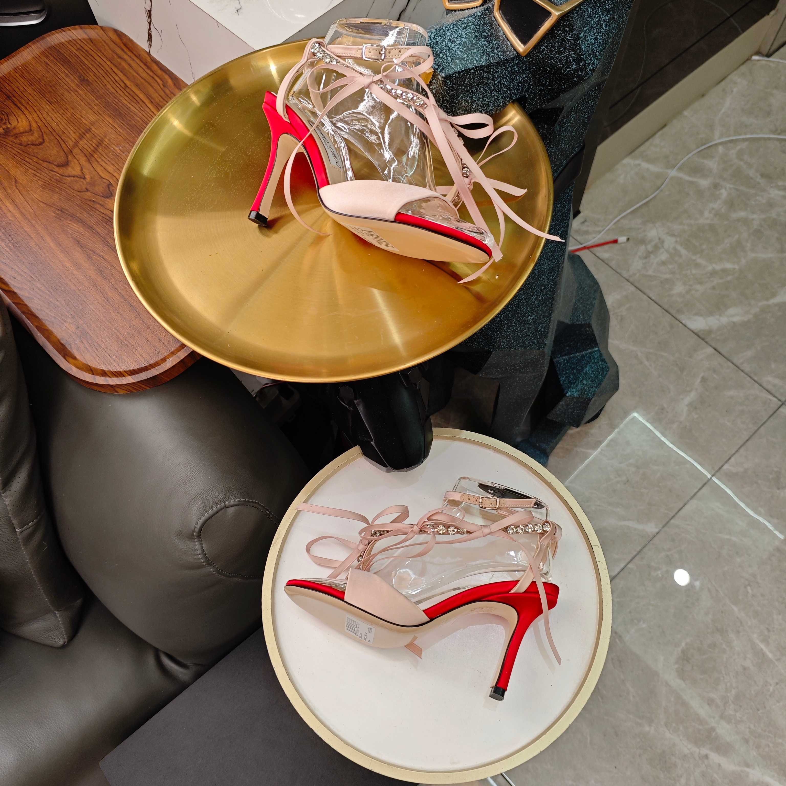 Jimmy 26s High Heeled Sandals 100 Light Pink Red Lambskin 596328