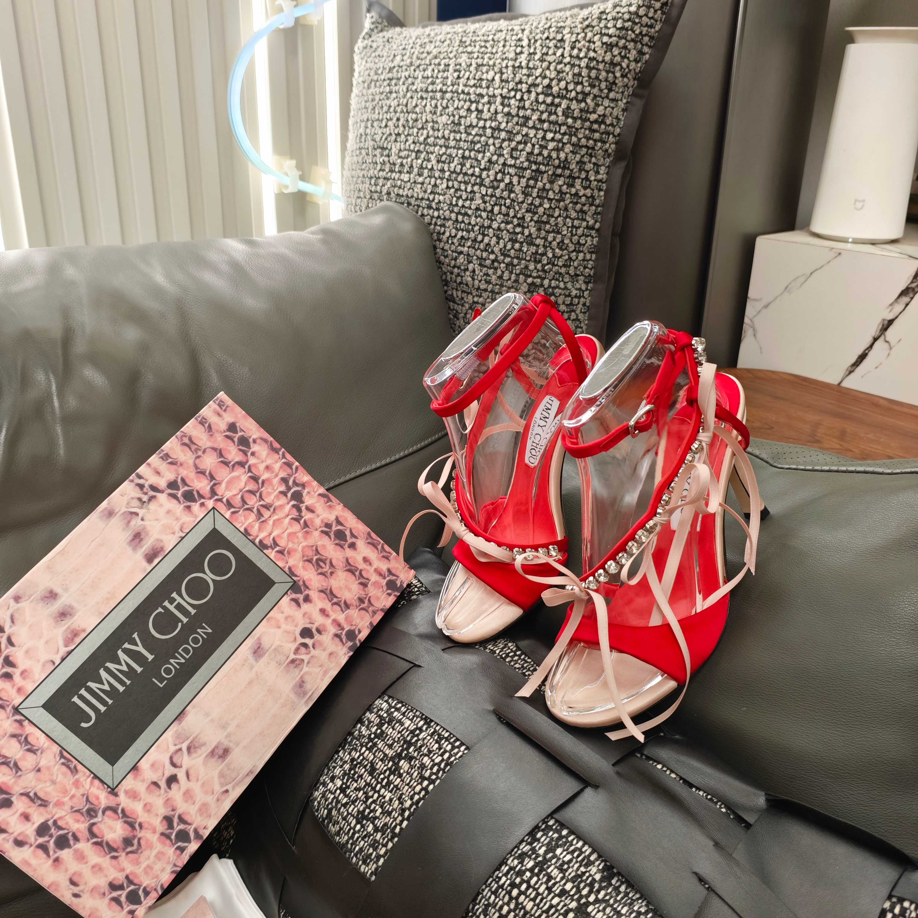 Jimmy 26s High Heeled Sandals 100 Light Pink Red Lambskin 596329