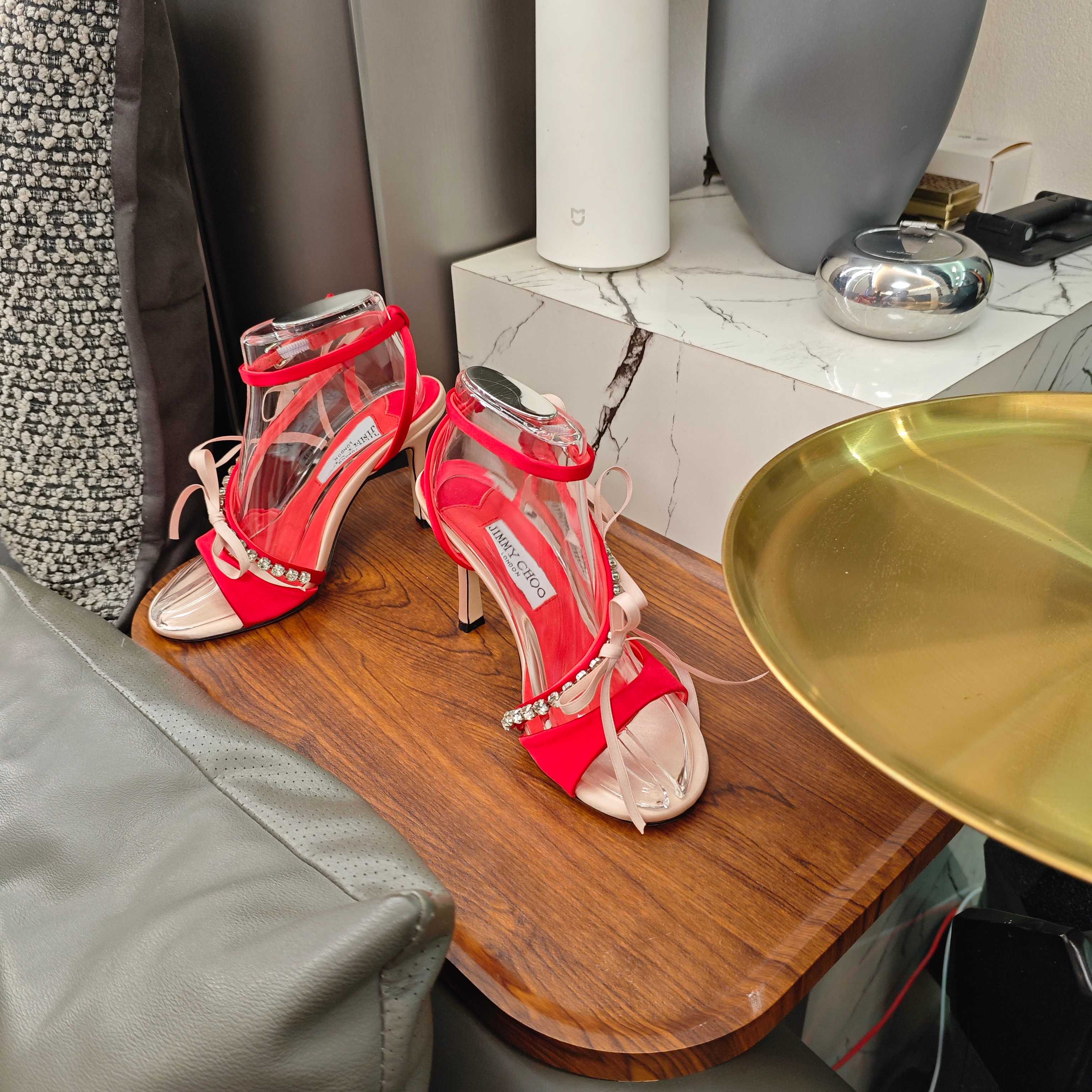 Jimmy 26s High Heeled Sandals 100 Light Pink Red Lambskin 596329