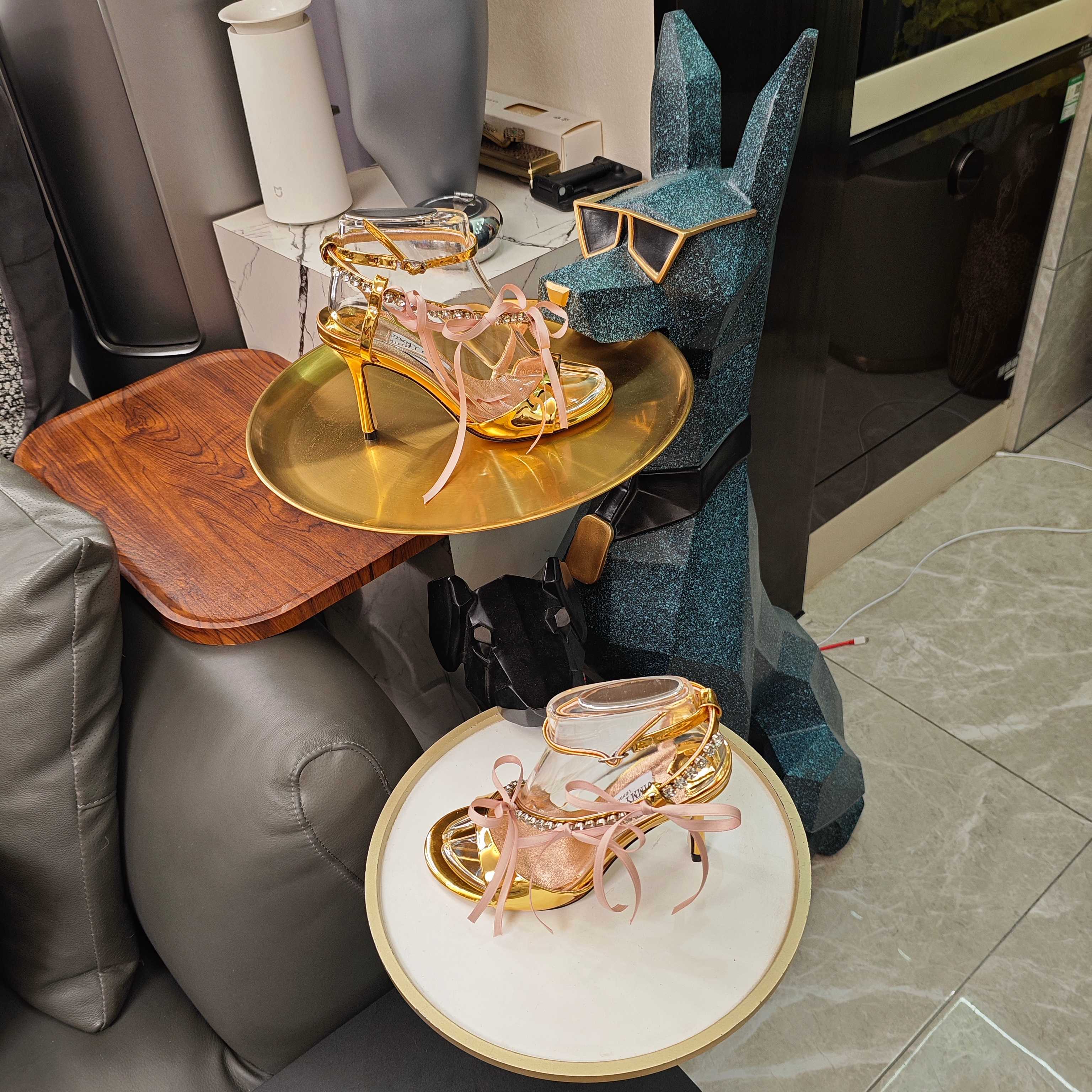 Jimmy 26s High Heeled Sandals 100 Gold Lambskin 596327