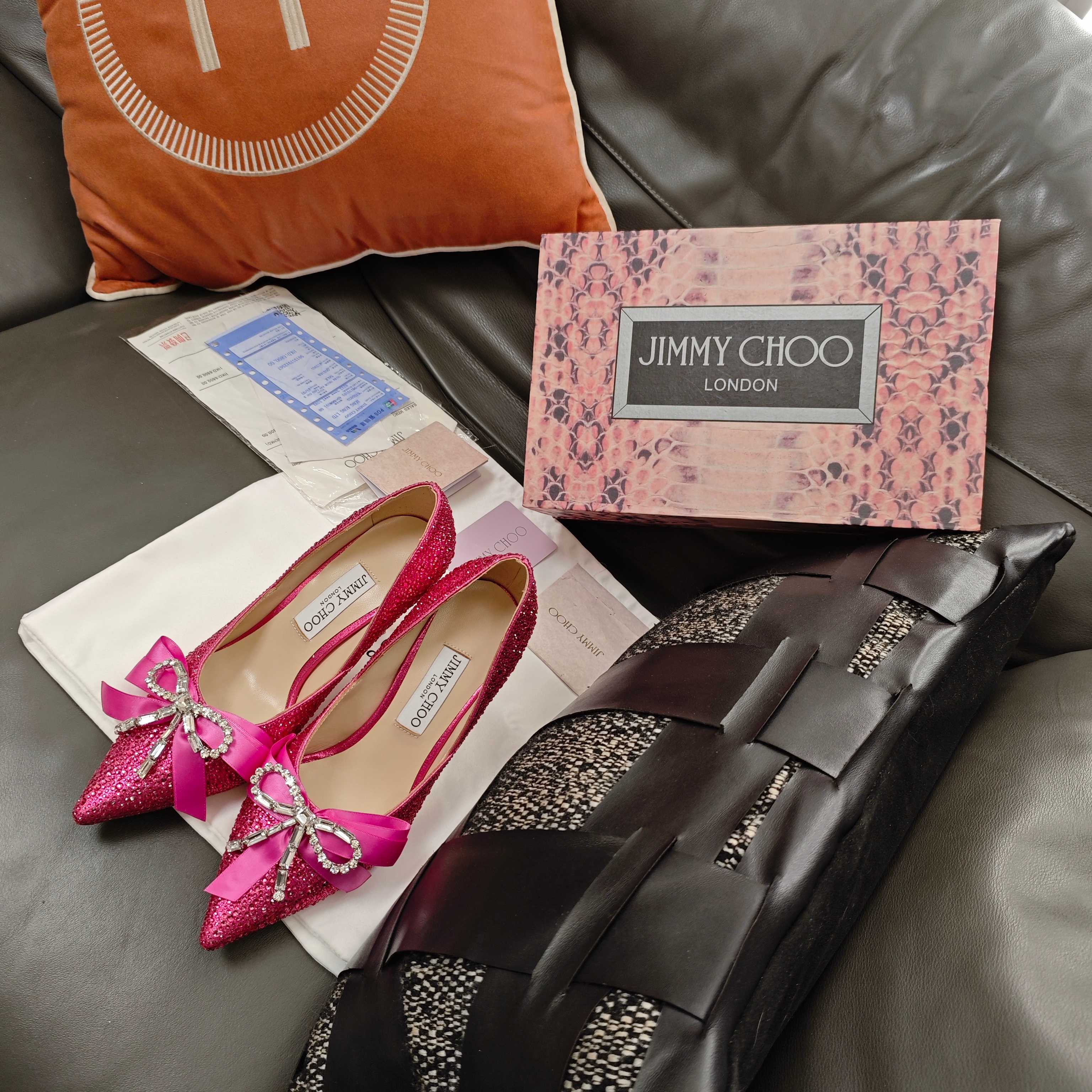 Jimmy 26s Crystal Pumps 85 Pink Silk Satin Cowhide 596335