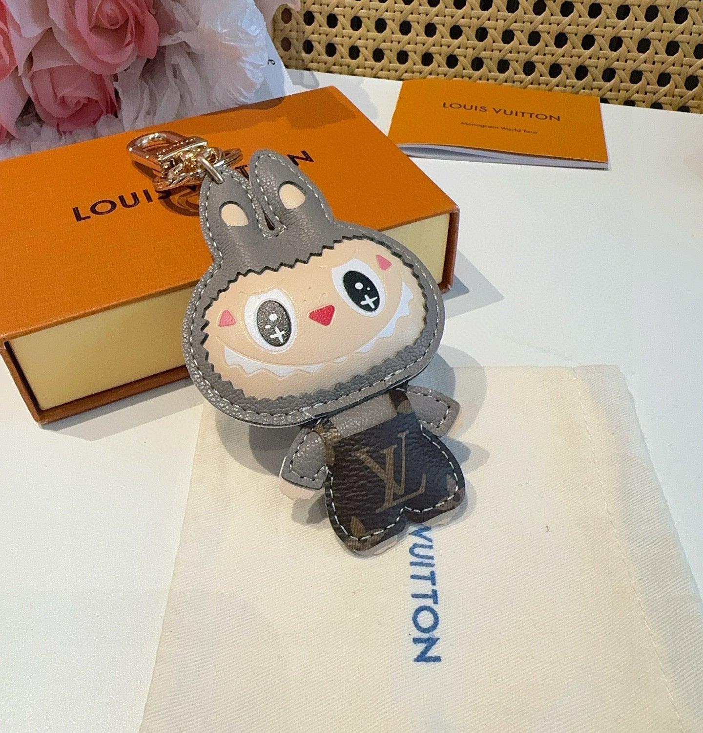 LV Gray Labubu Charm