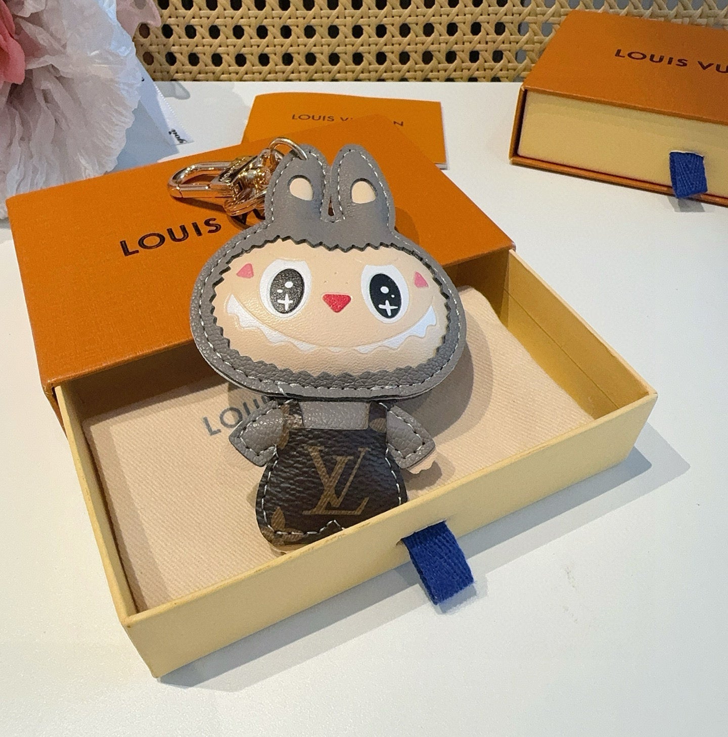 LV Gray Labubu Charm