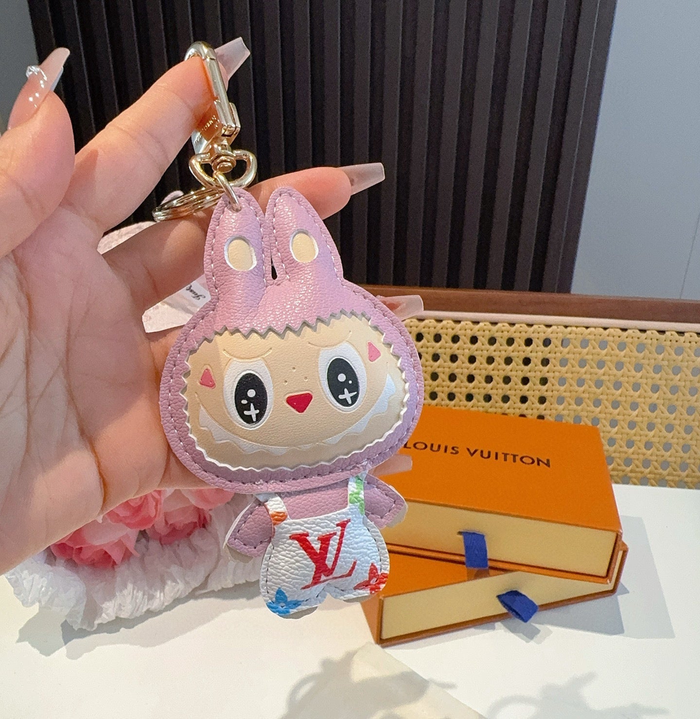 LV Pink Labubu Charm
