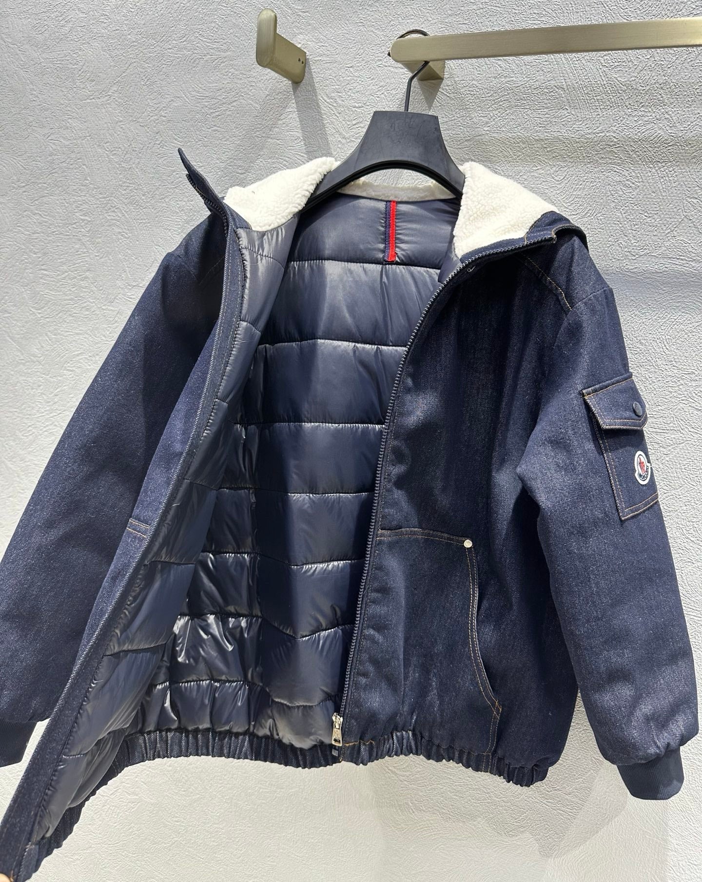 Moncler 2025 Enfant Nicolau Hooded Jacket Blue Denim Down