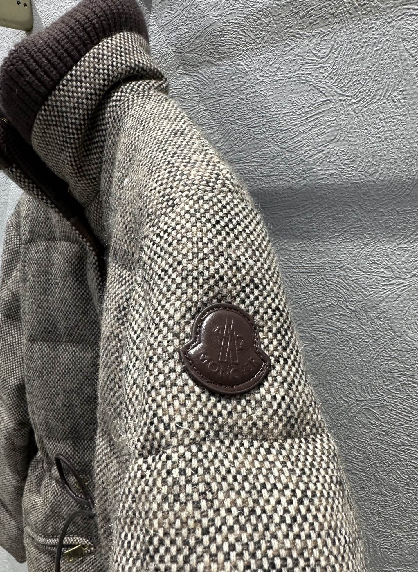 Moncler 2025 Antigony Jacket Gray Brown Wool Down