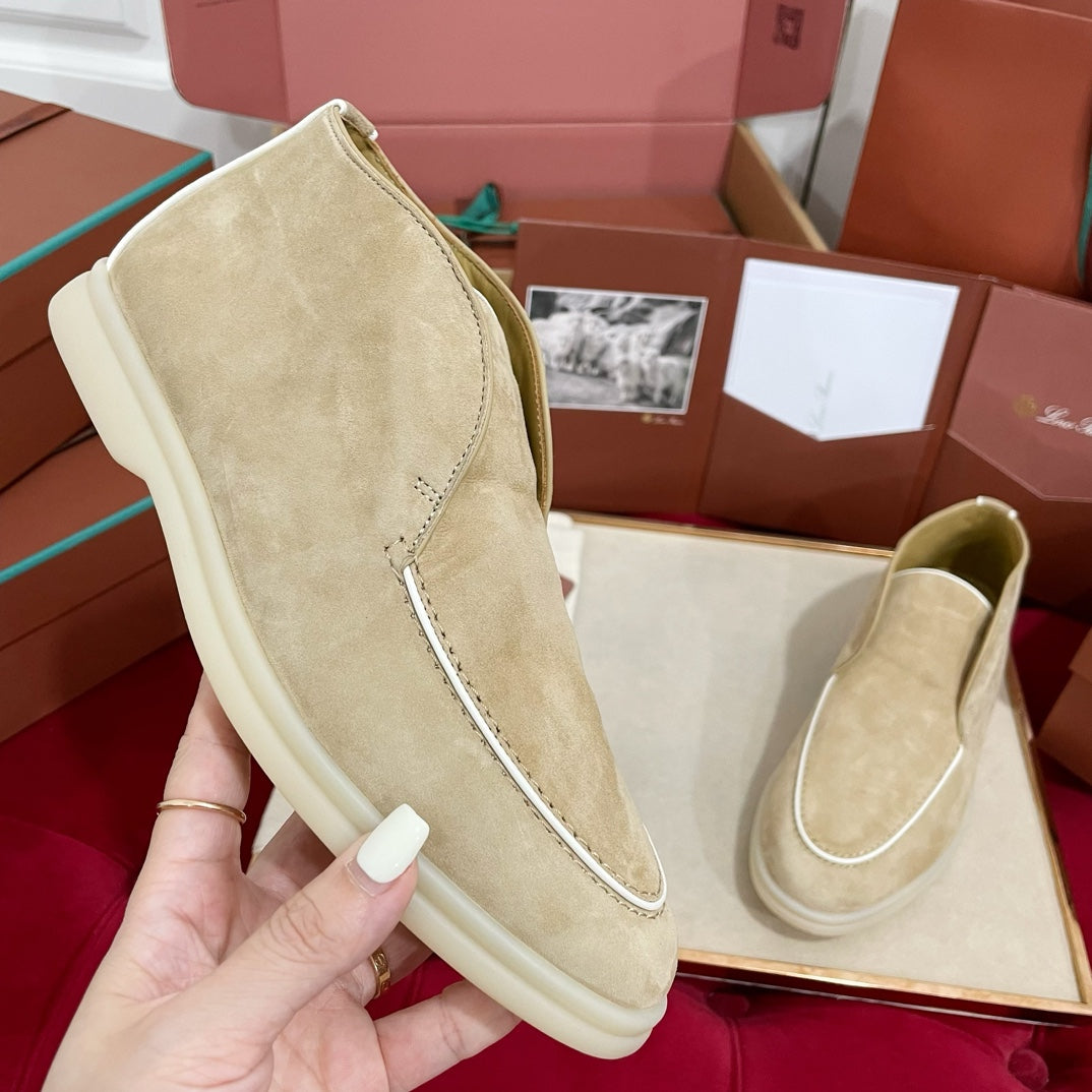 LP Open Walk Ankle Boot In Beige Mix White Suede  978052