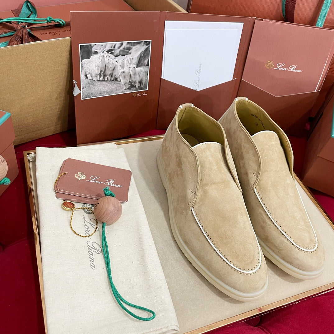 LP Open Walk Ankle Boot In Beige Mix White Suede  978052