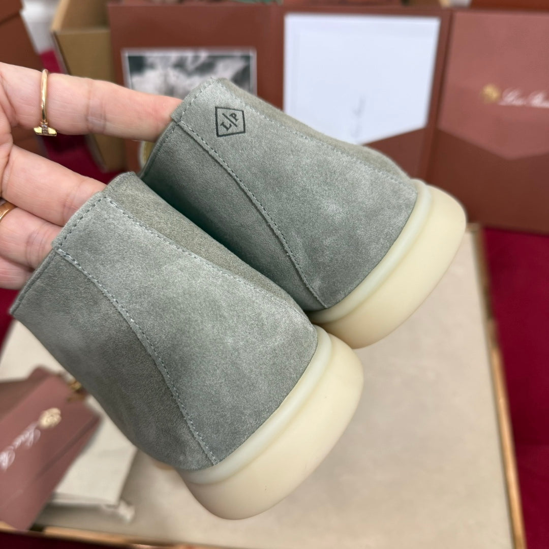 LP Open Walk Ankle Boot In Grey Green Suede  978062