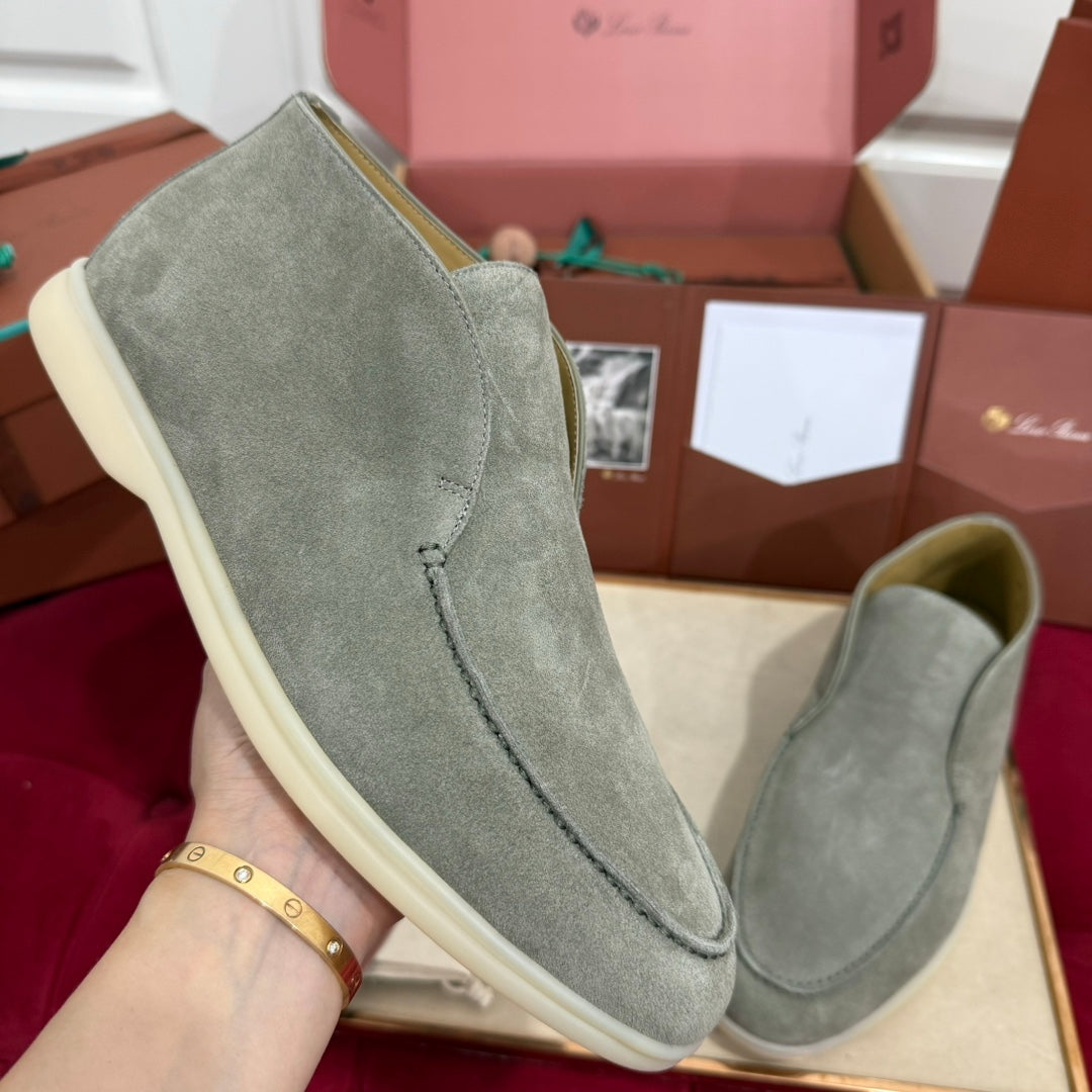 LP Open Walk Ankle Boot In Grey Green Suede  978062