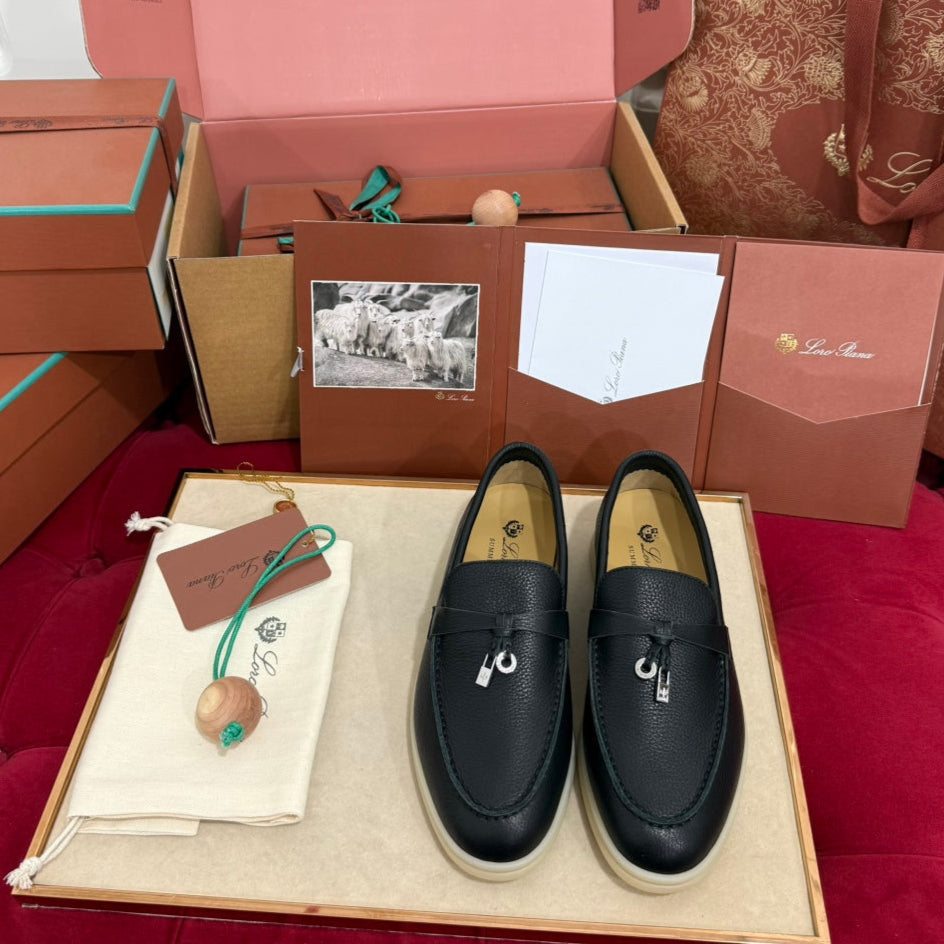 LP 25C Summer Charms Walk Loafer Black Calfskin 212600