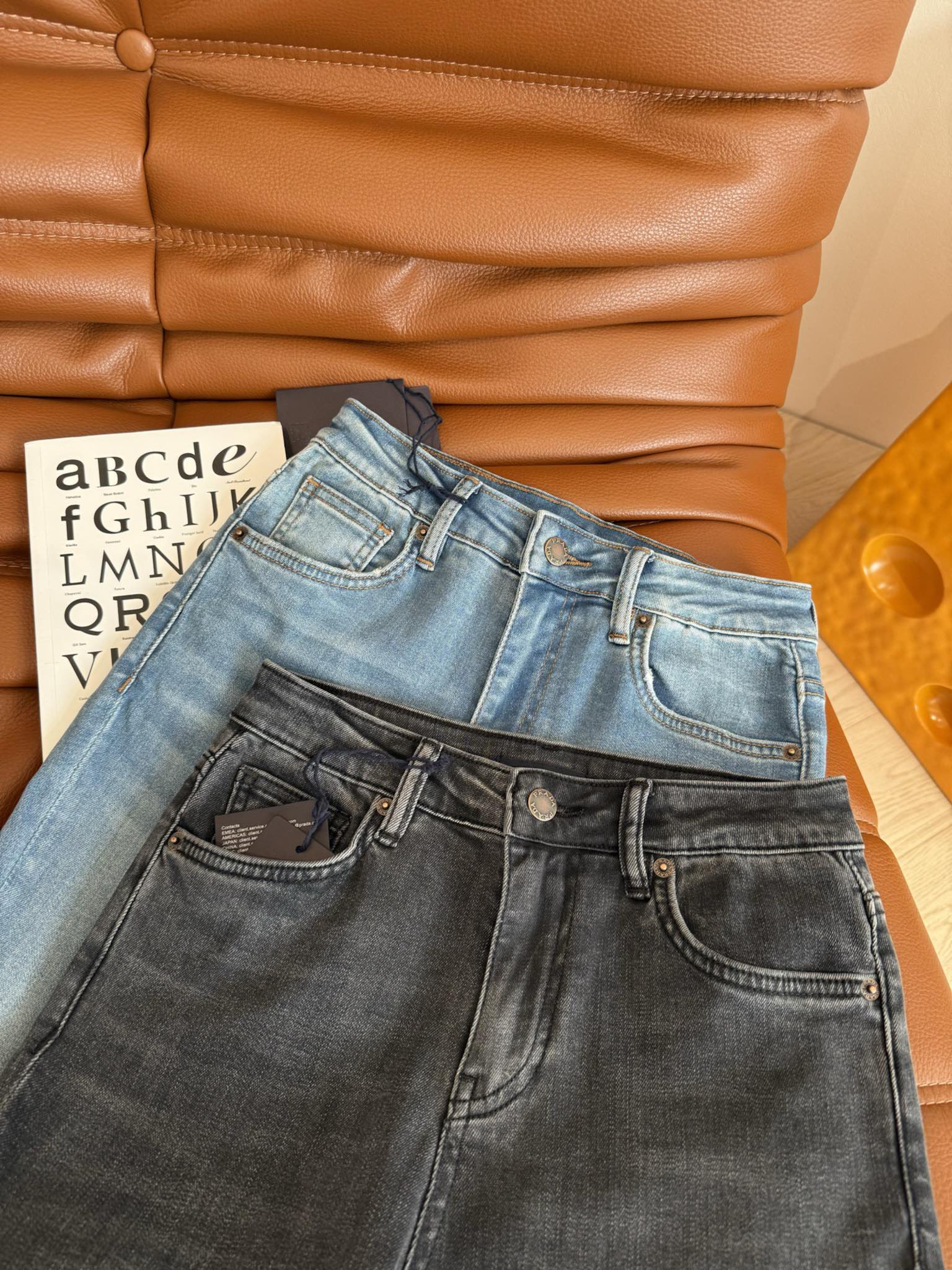 Prada Flared jeans Black and Blue Cotton