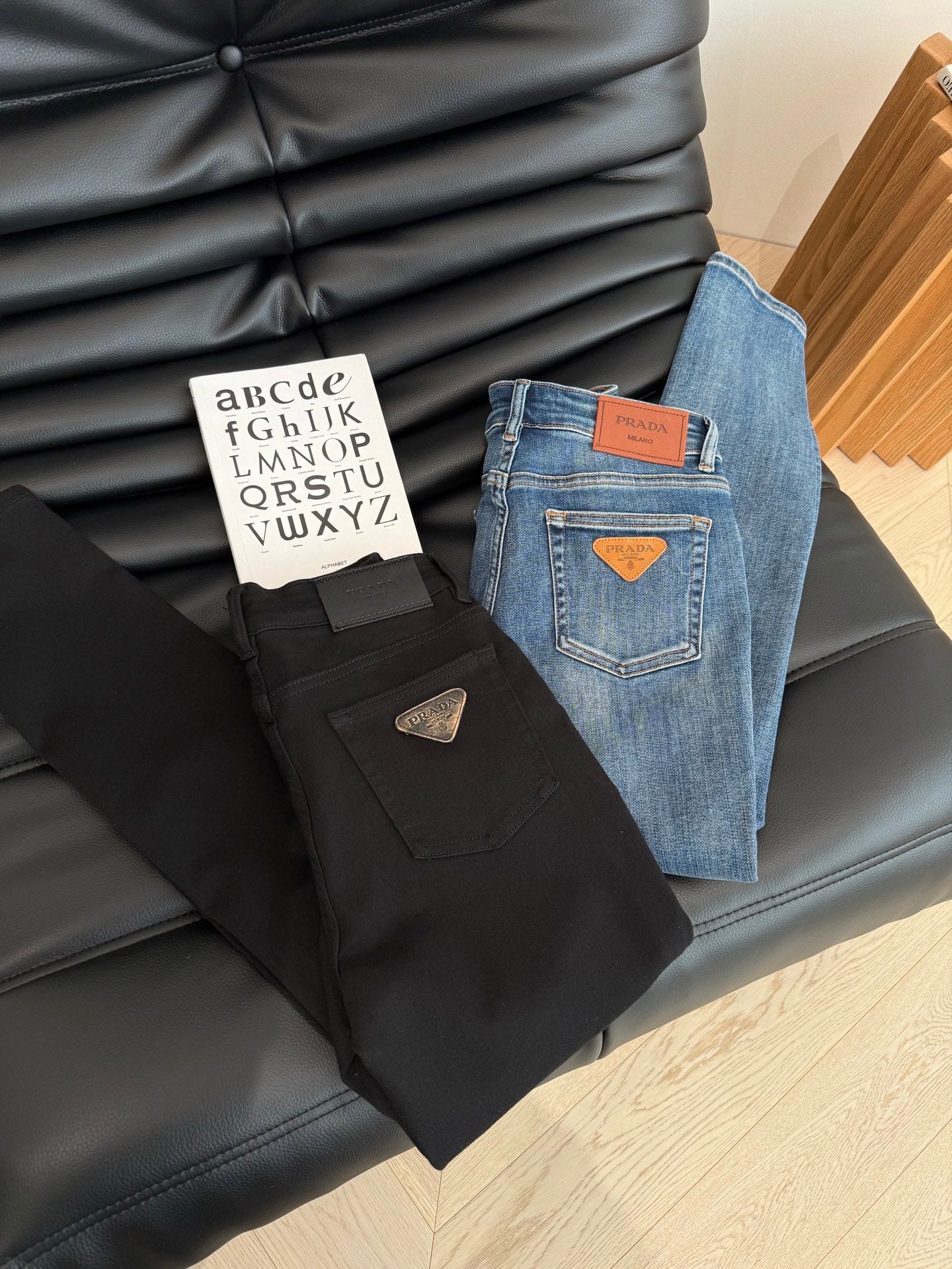 Prada 25 Skinny jeans Black and Blue Cotton