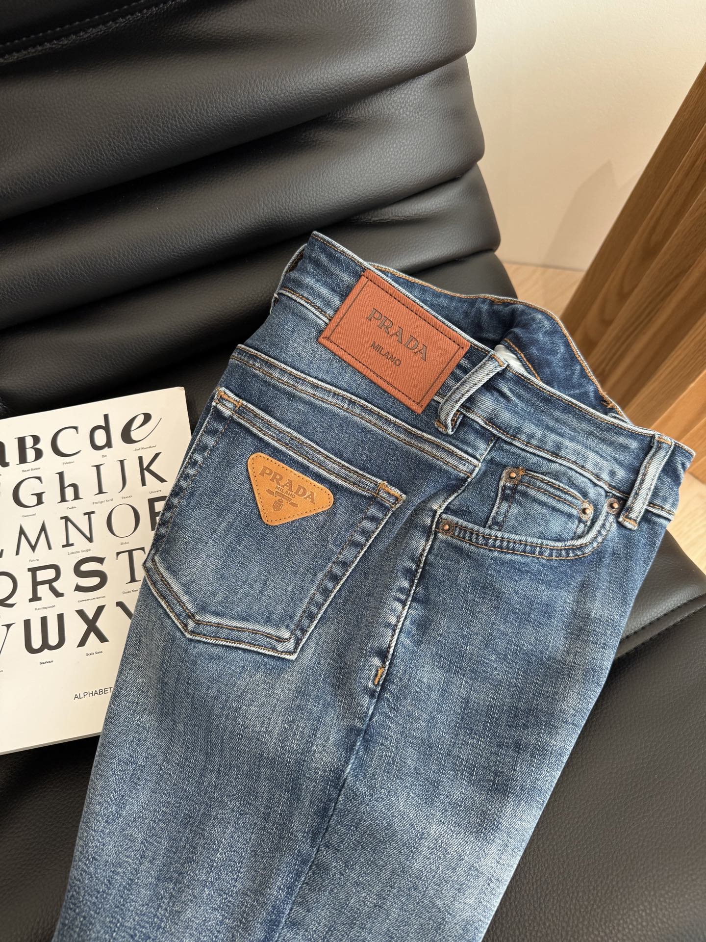 Prada 25 Skinny jeans Black and Blue Cotton