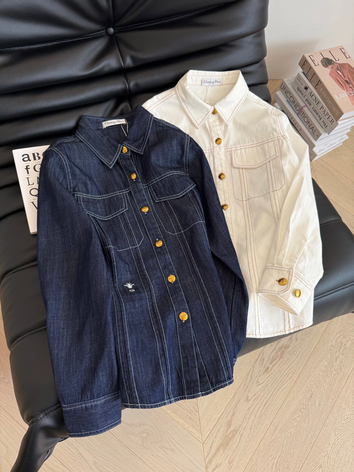 CD 2025 Denim Shirt Blue White Cotton
