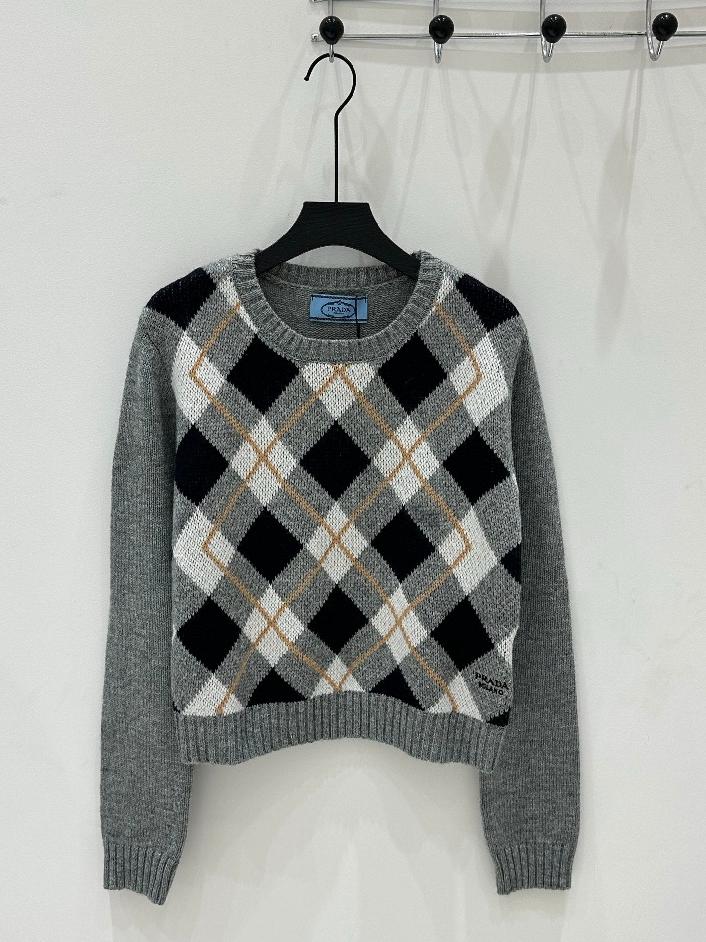 Prada 25 Crop Top Sweater Multicolor Wool 293872