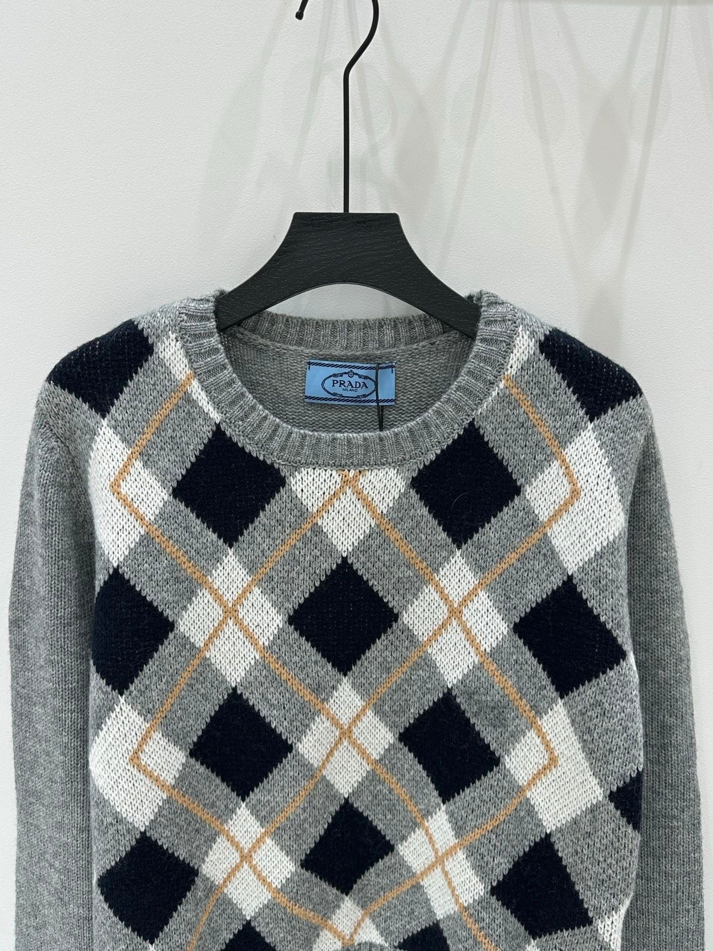 Prada 25 Crop Top Sweater Multicolor Wool 293872