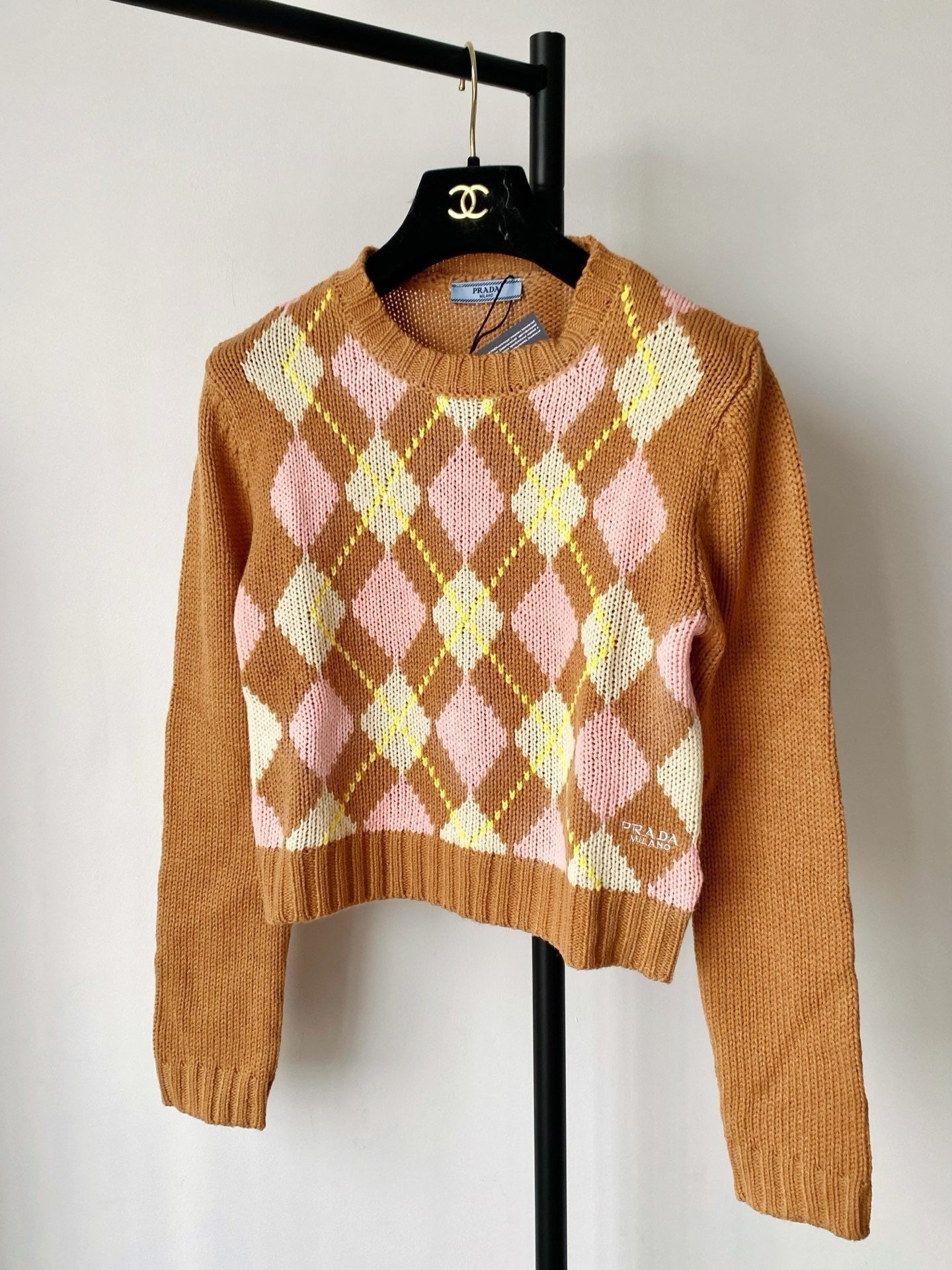 Prada 25 Crop Top Sweater Multicolor Wool 293872