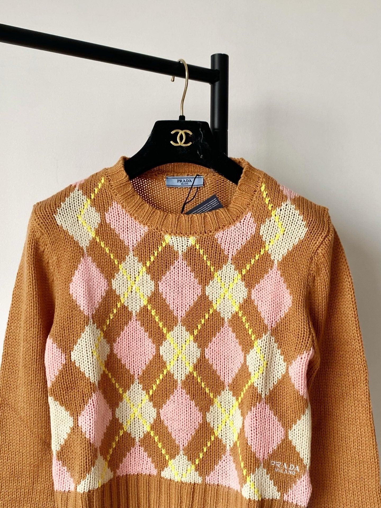 Prada 25 Crop Top Sweater Multicolor Wool 293872