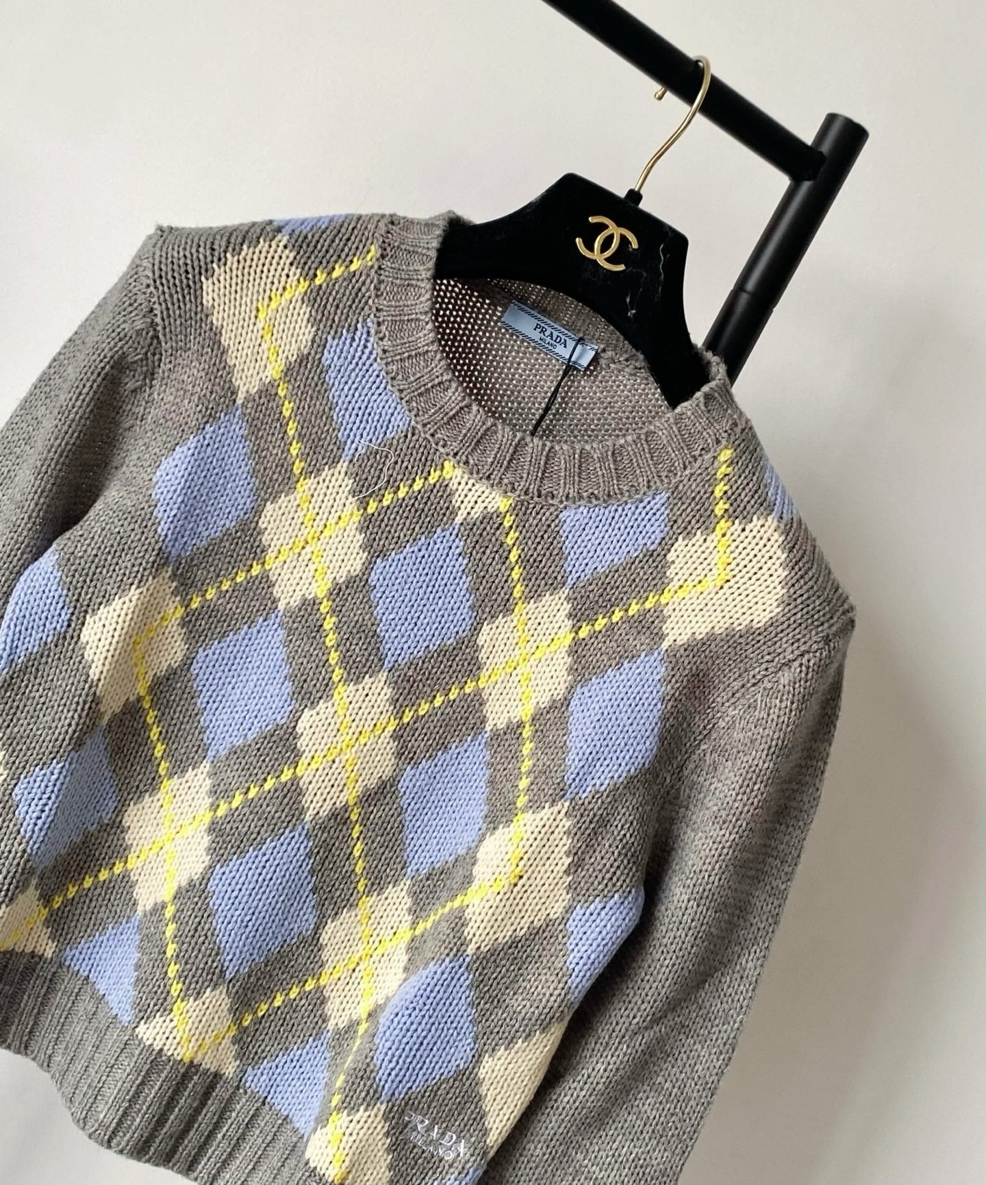 Prada 25 Crop Top Sweater Multicolor Wool 293872