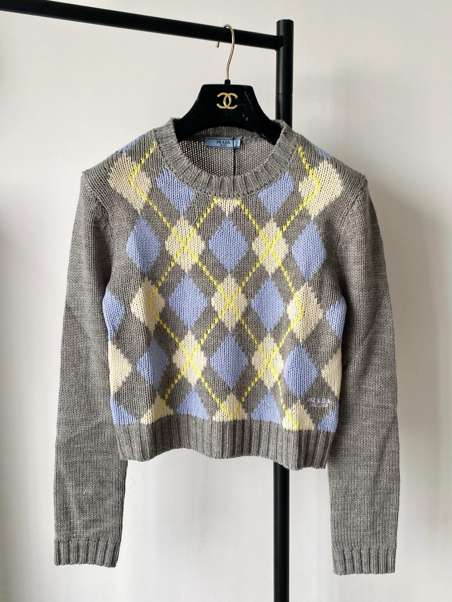 Prada 25 Crop Top Sweater Multicolor Wool 293872