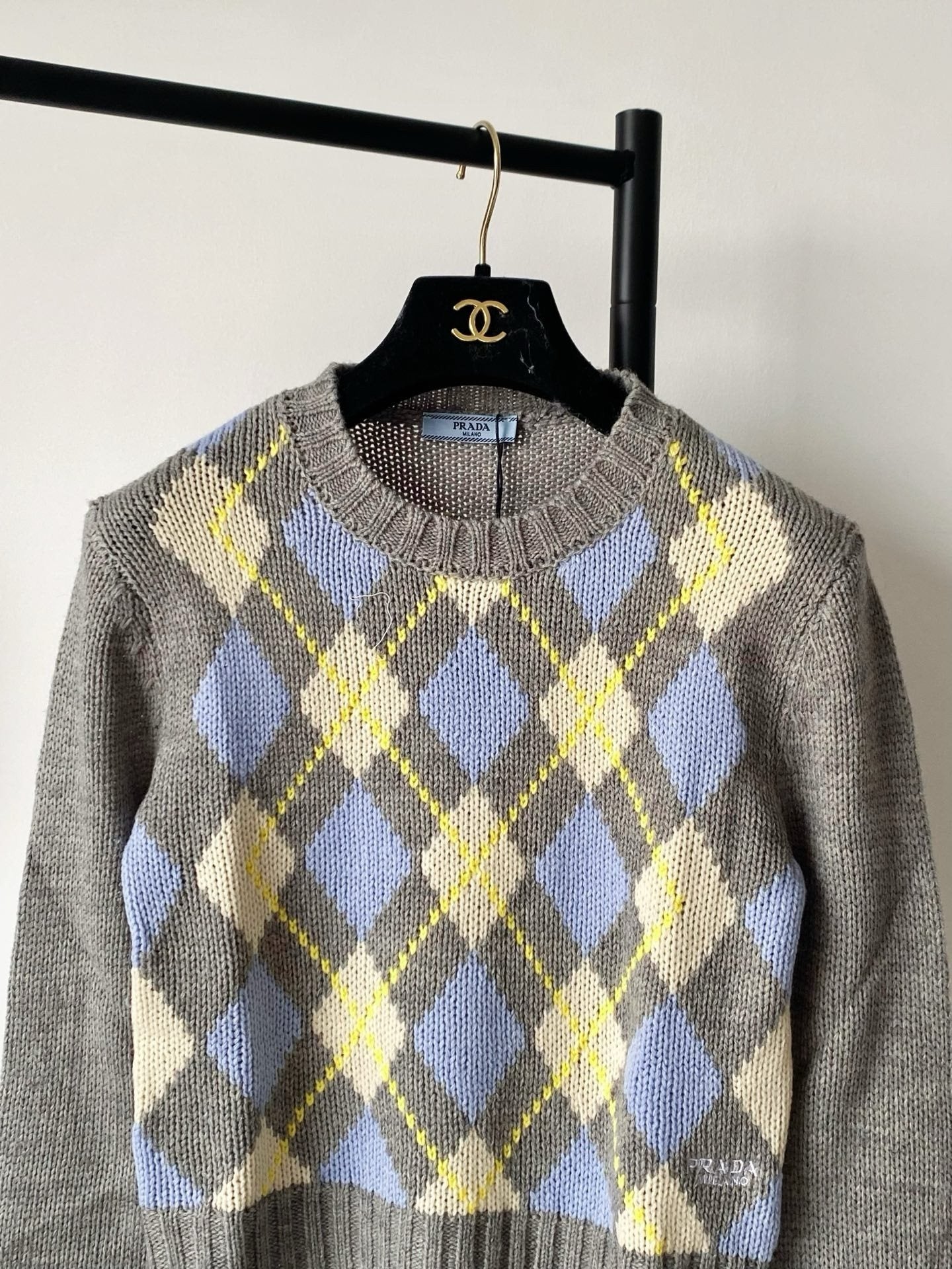 Prada 25 Crop Top Sweater Multicolor Wool 293872