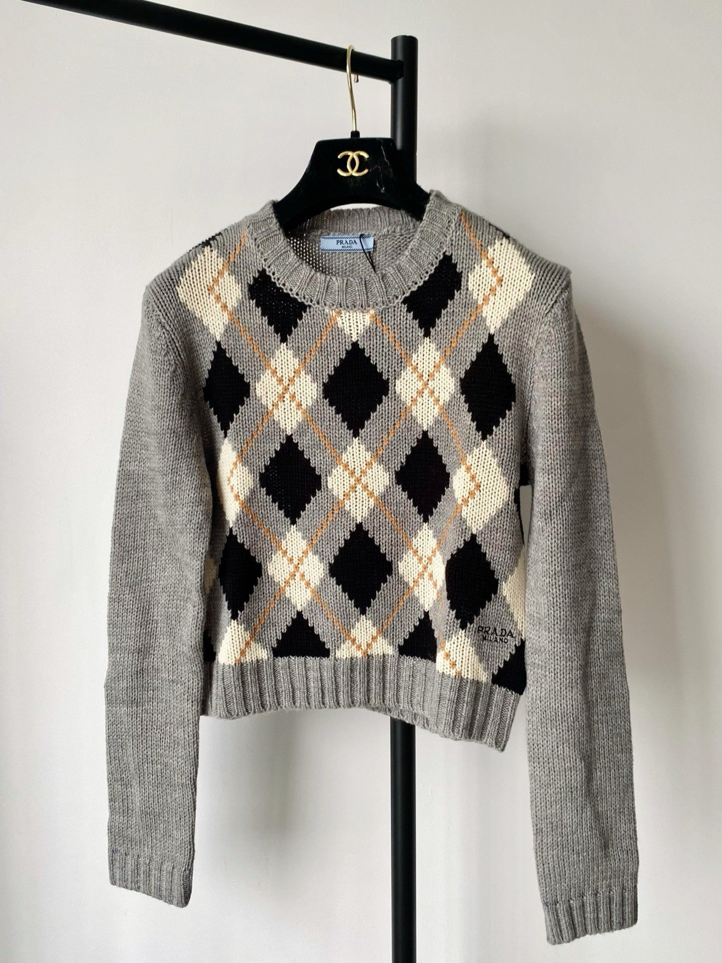 Prada 25 Crop Top Sweater Multicolor Wool 293872