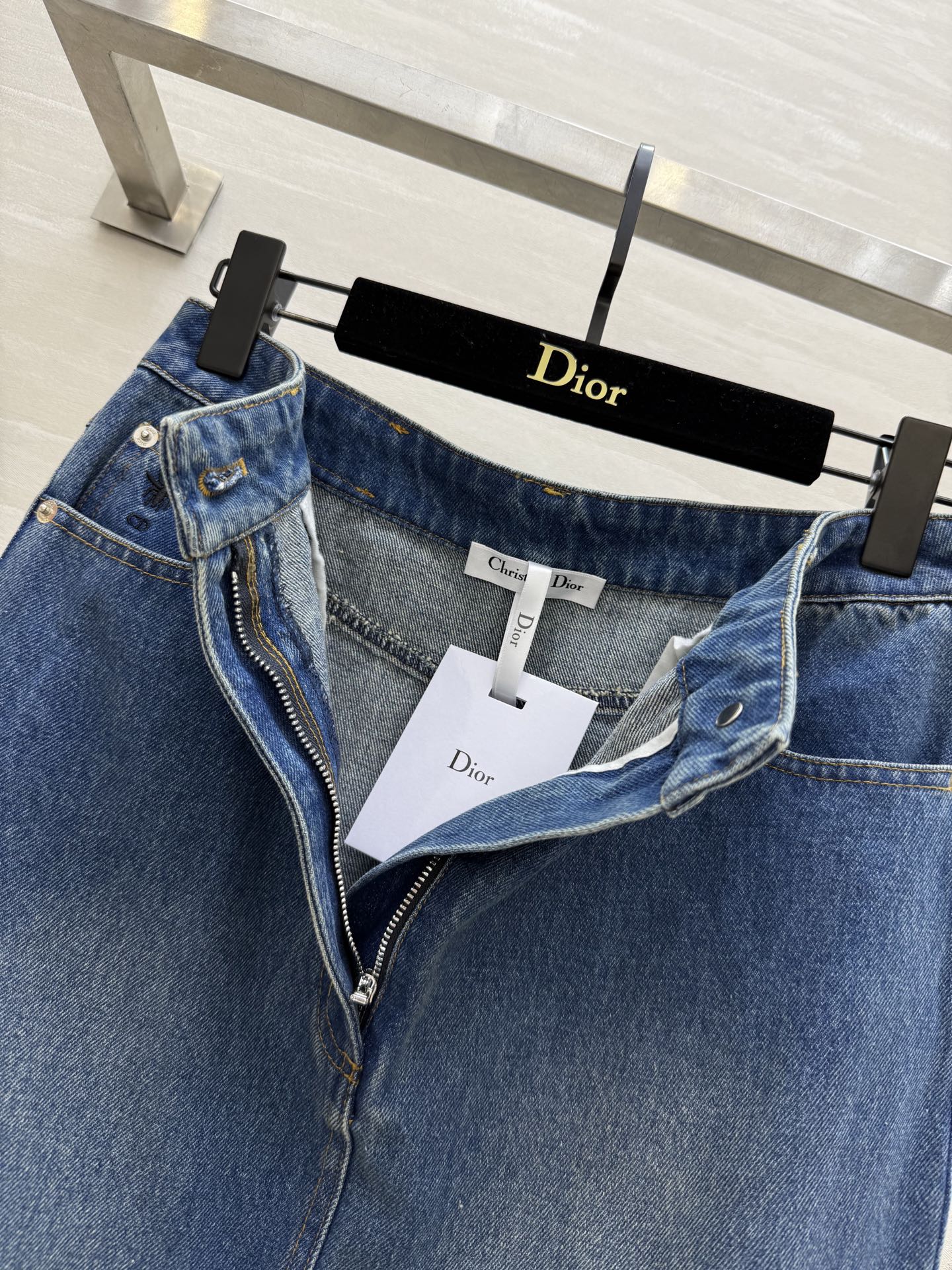 CD 25 Fishtail Denim Skirt Blue Cotton