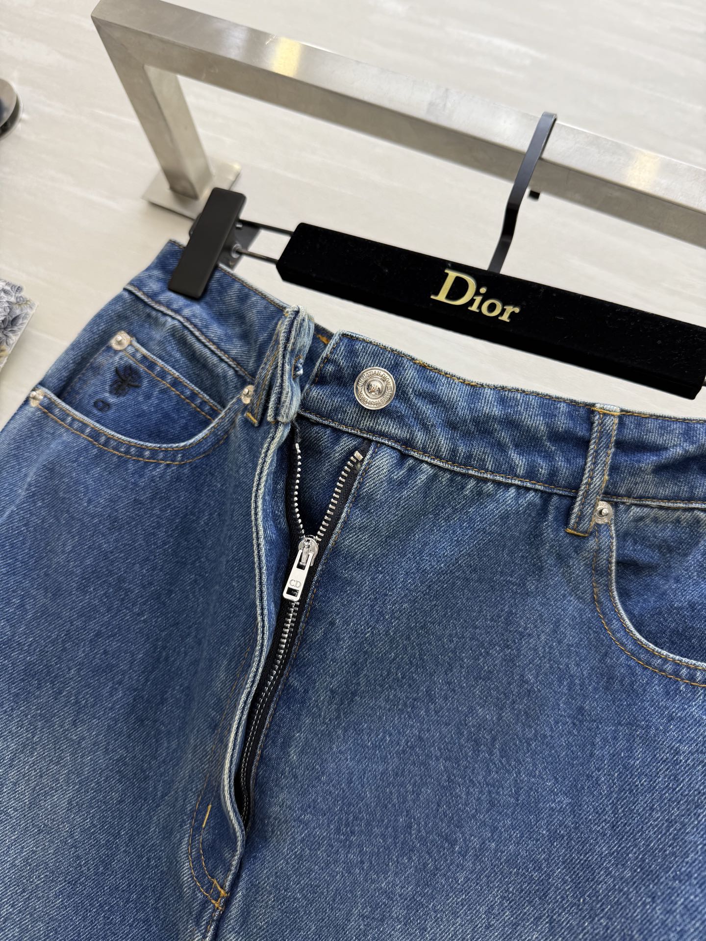 CD 25 Fishtail Denim Skirt Blue Cotton