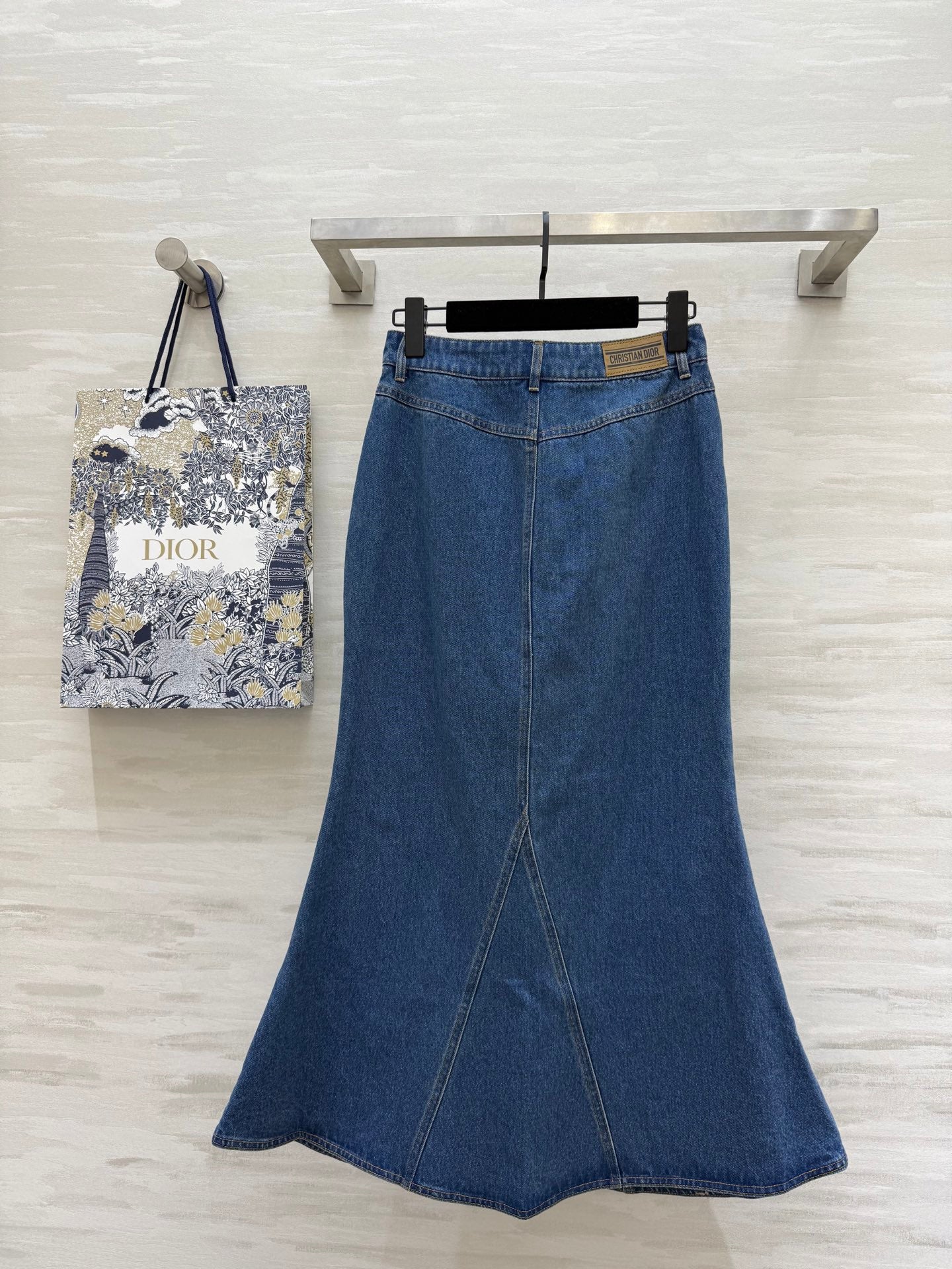 CD 25 Fishtail Denim Skirt Blue Cotton