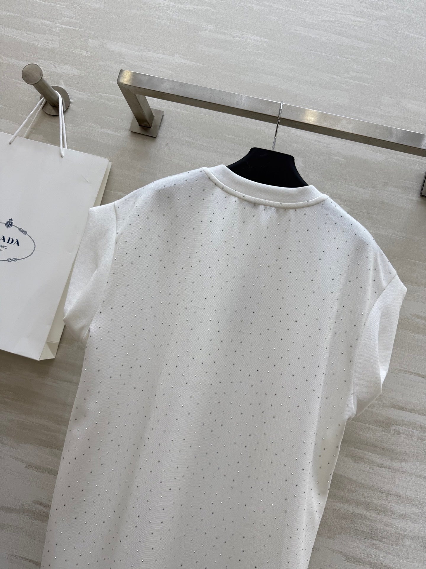 Prada 25 Diamond Dress White Cotton