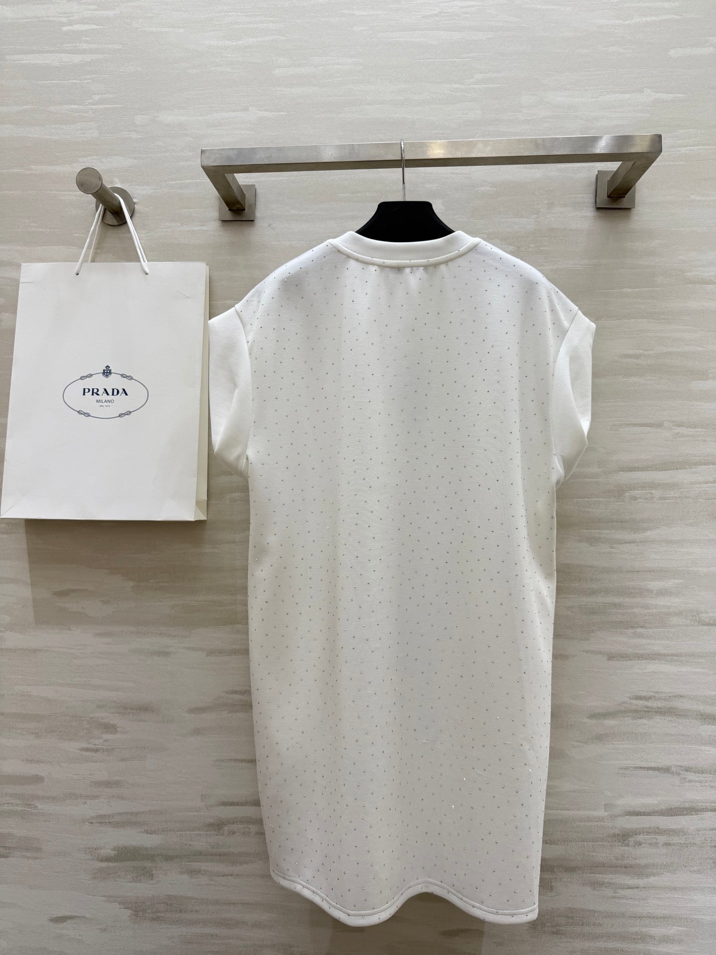 Prada 25 Diamond Dress White Cotton