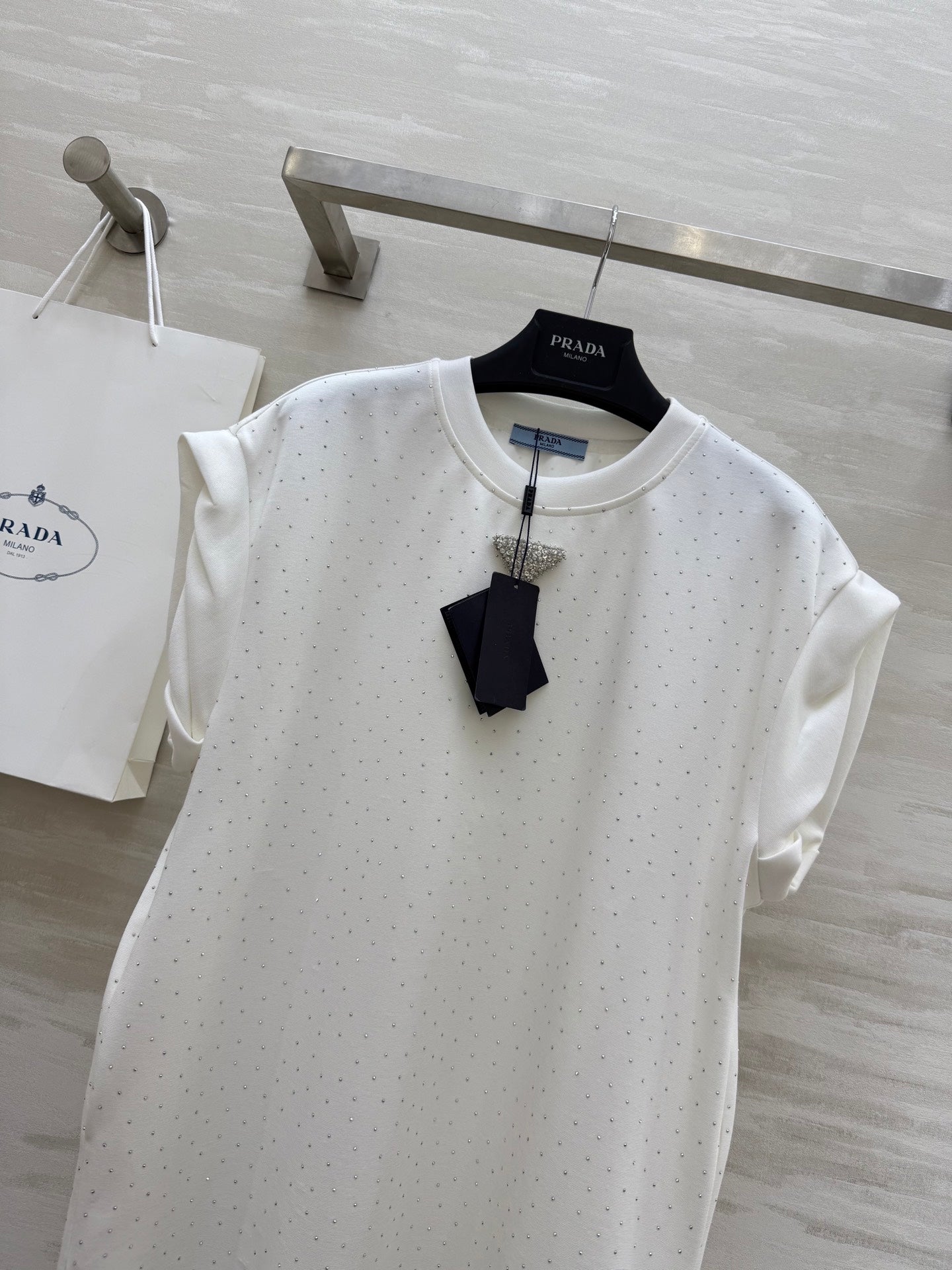 Prada 25 Diamond Dress White Cotton