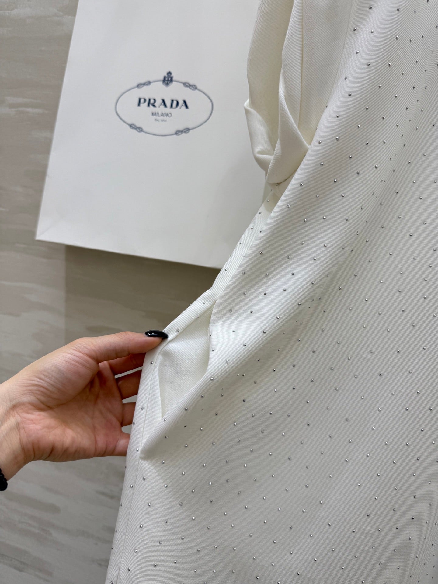 Prada 25 Diamond Dress White Cotton