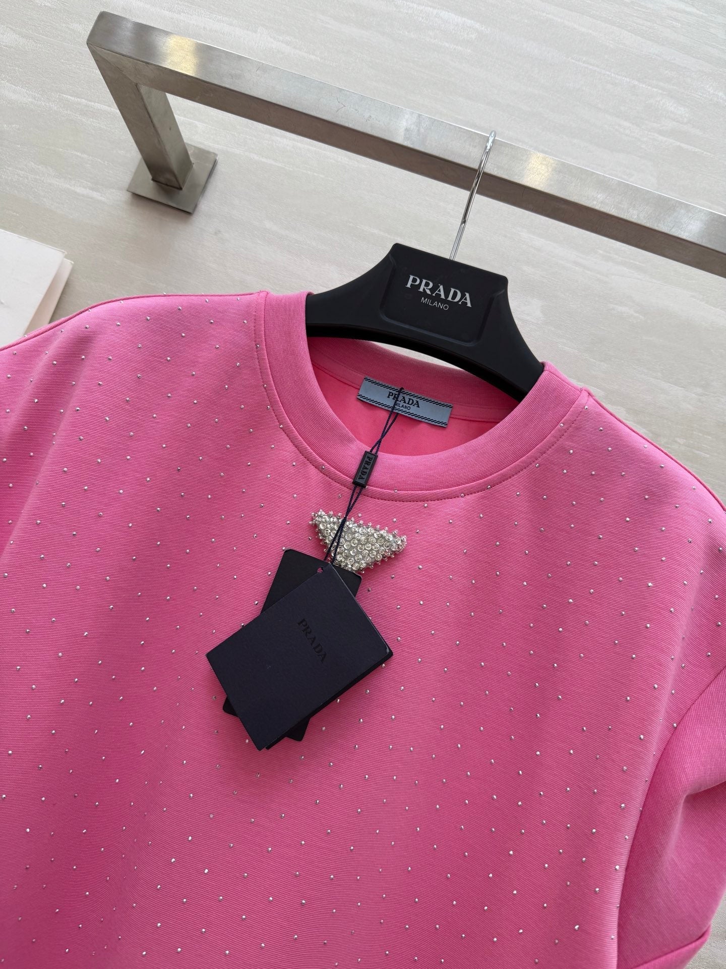 Prada 25 Diamond Dress Pink Cotton